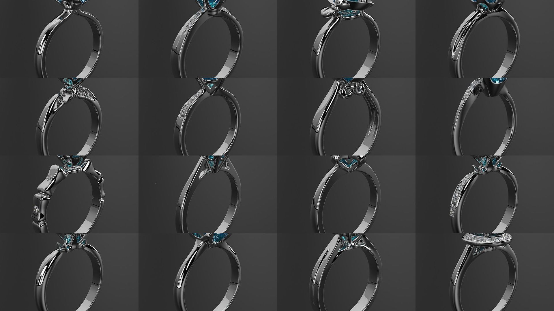 2024 B14 1-700 Engagement Rings 3D Model Collection-700 Files _3