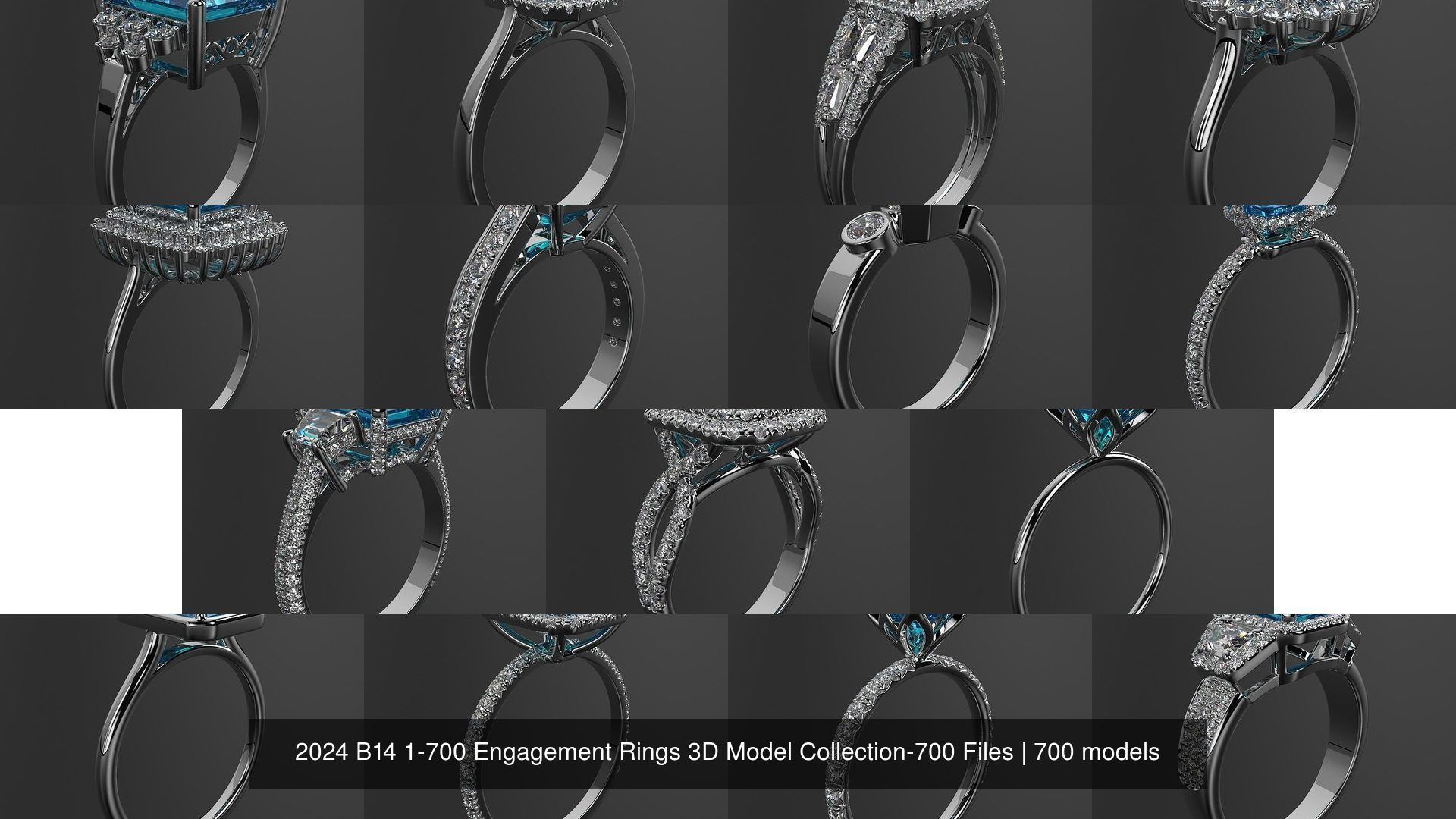 2024 B14 1-700 Engagement Rings 3D Model Collection-700 Files _49