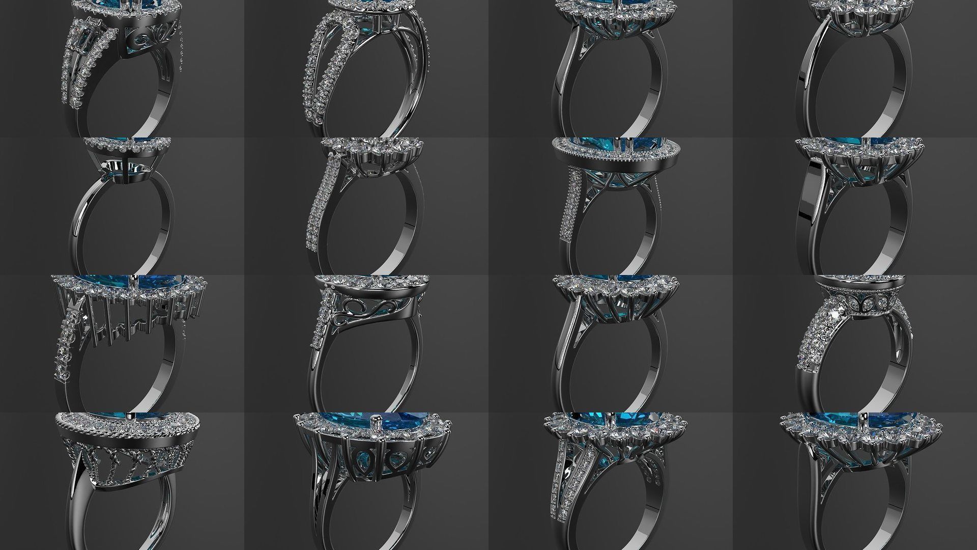 2024 B14 1-700 Engagement Rings 3D Model Collection-700 Files _74