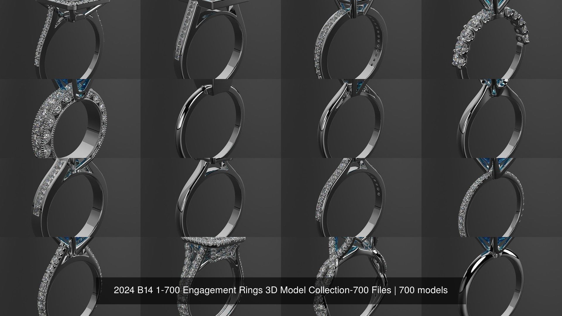 2024 B14 1-700 Engagement Rings 3D Model Collection-700 Files _55