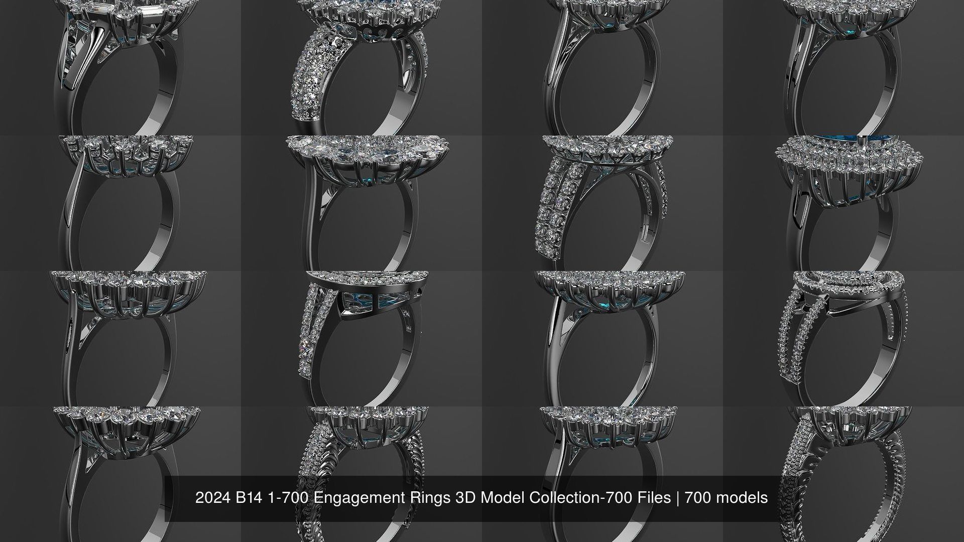 2024 B14 1-700 Engagement Rings 3D Model Collection-700 Files _82