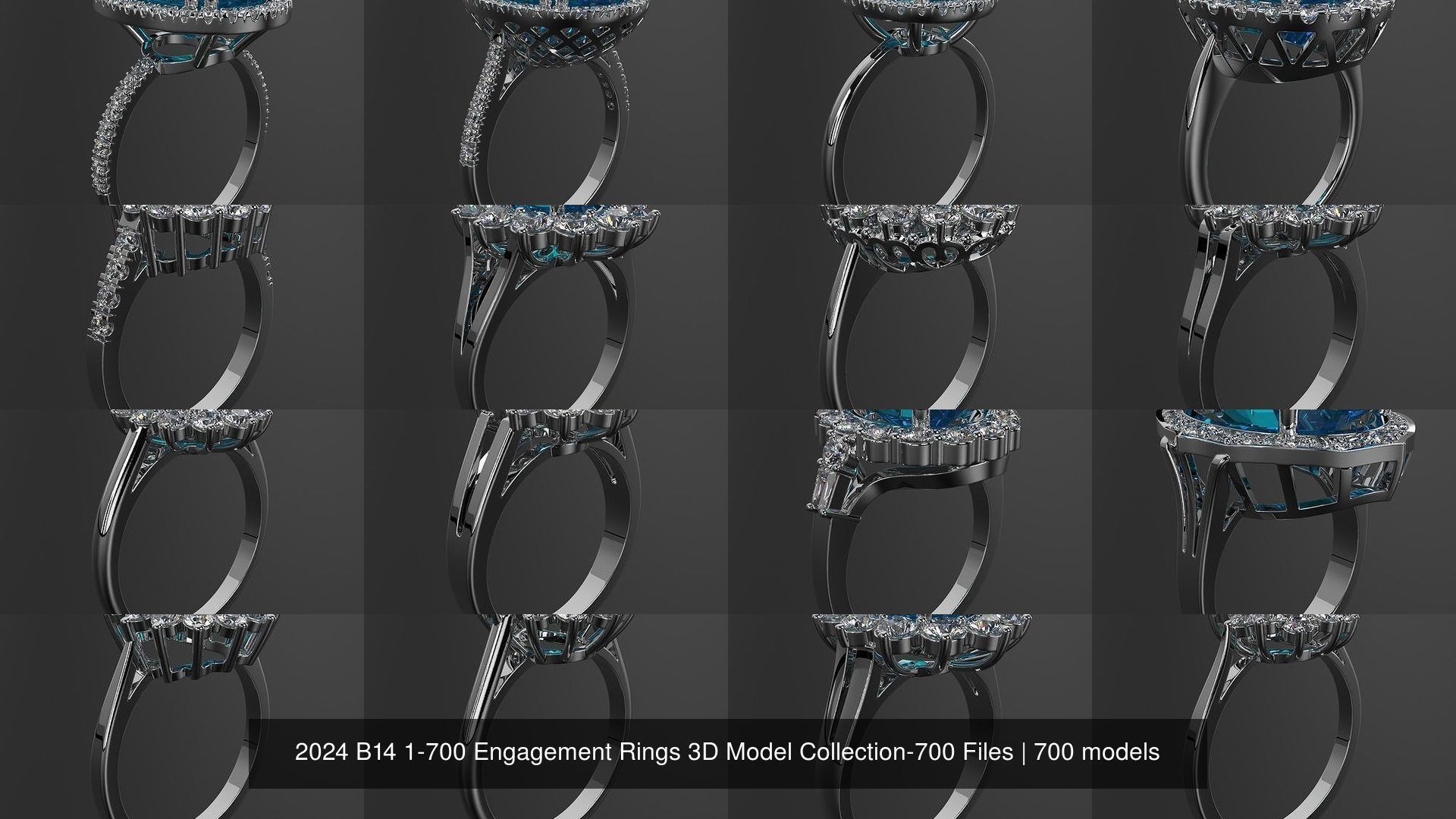 2024 B14 1-700 Engagement Rings 3D Model Collection-700 Files _79