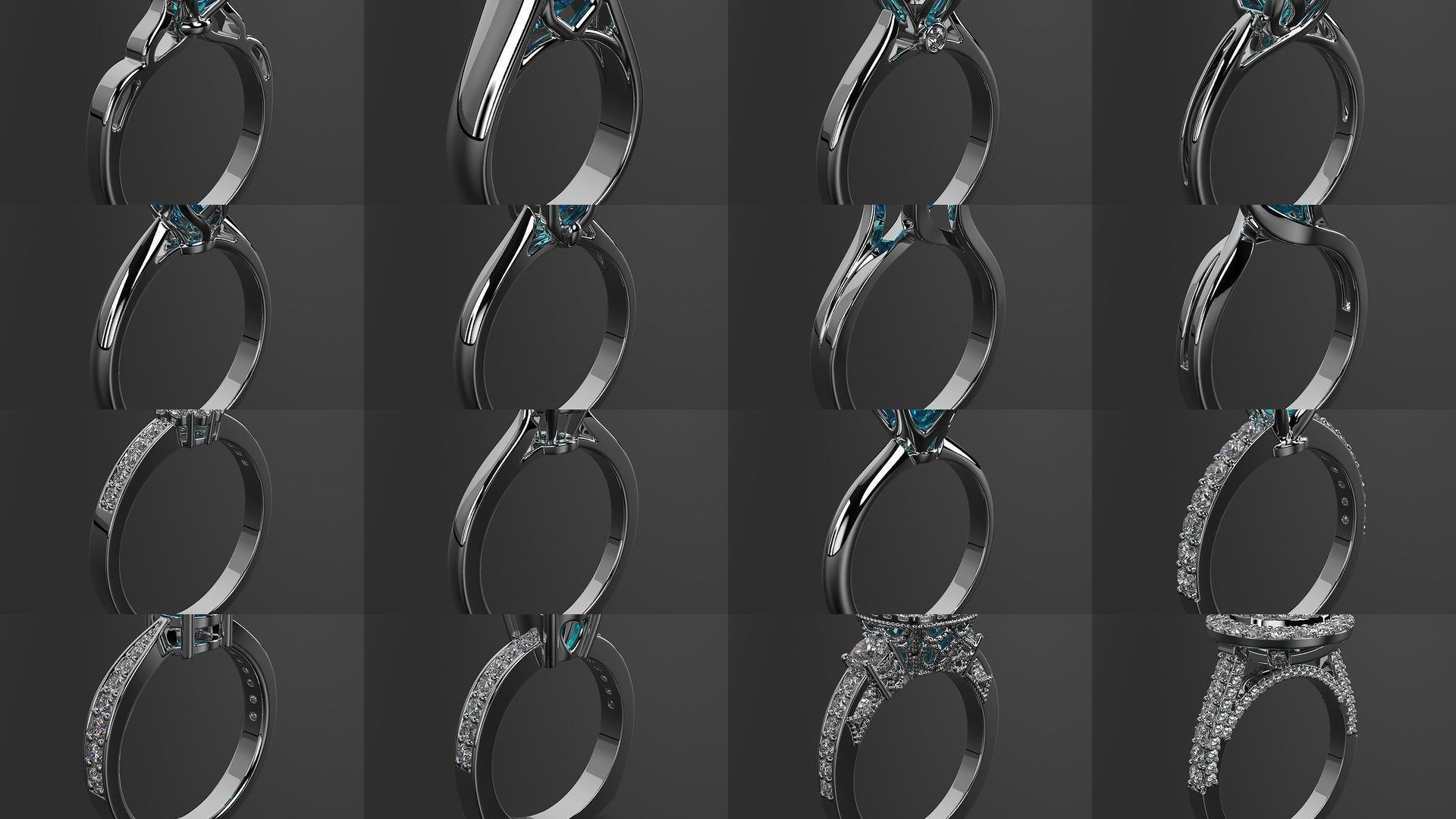 2024 B14 1-700 Engagement Rings 3D Model Collection-700 Files _15