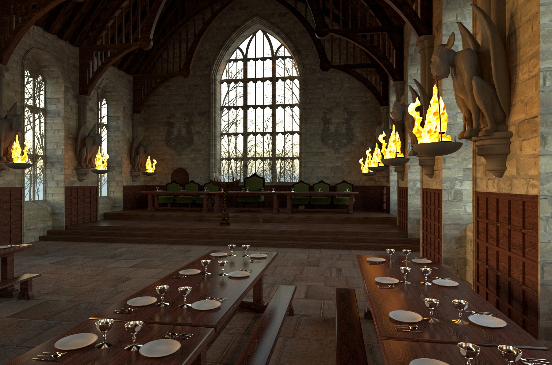 Harry Potter Great Hall 3D model_1