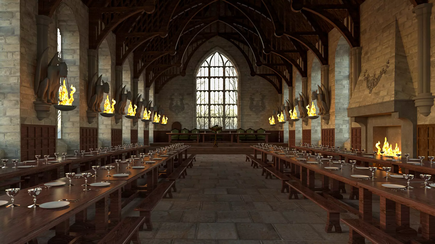 Harry Potter Great Hall 3D model_0