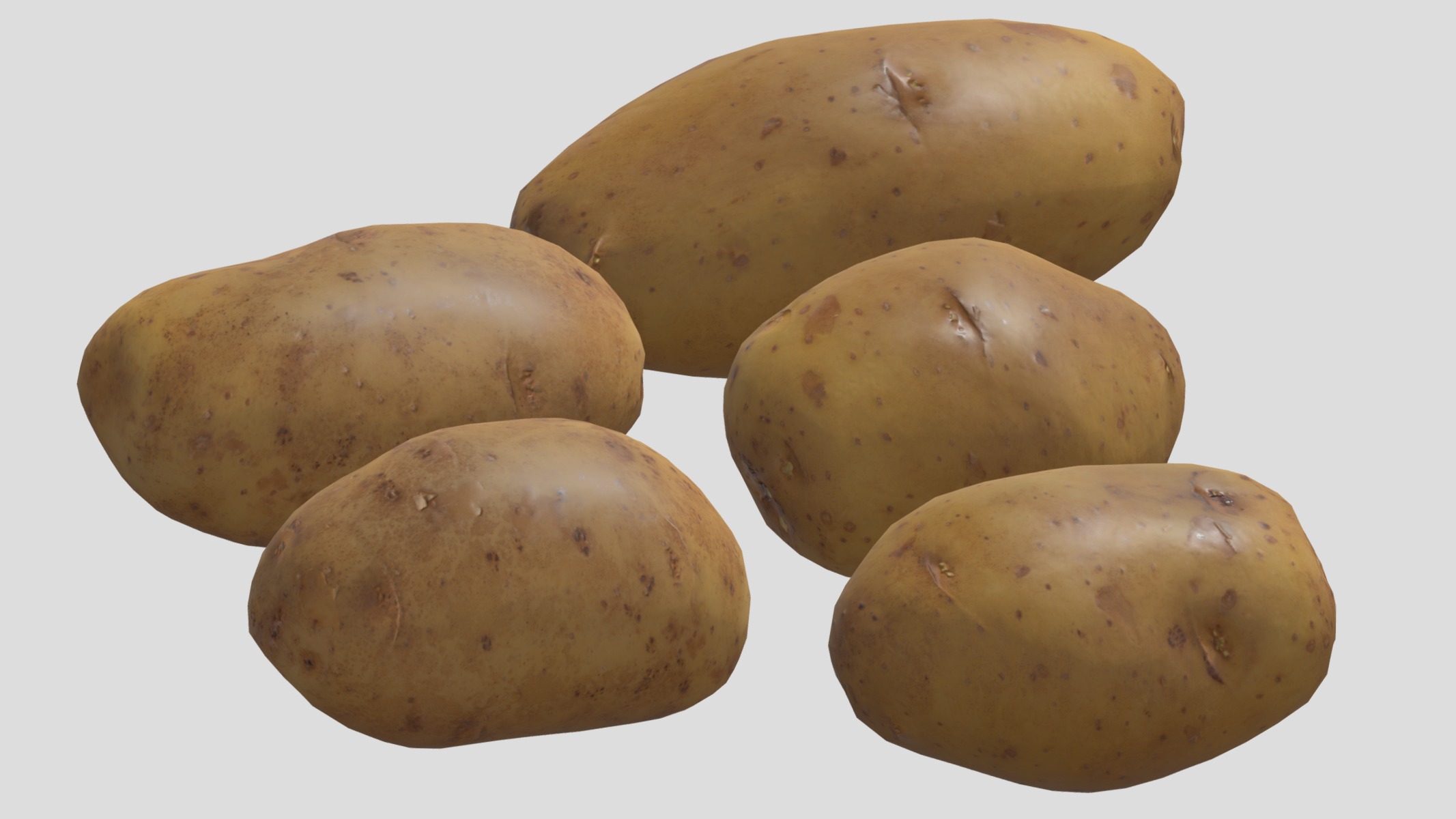 Potato 2 Low Poly Low-poly 3D model_6