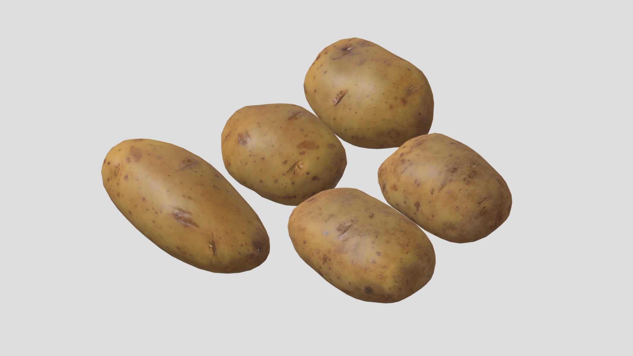 Potato 2 Low Poly Low-poly 3D model_2