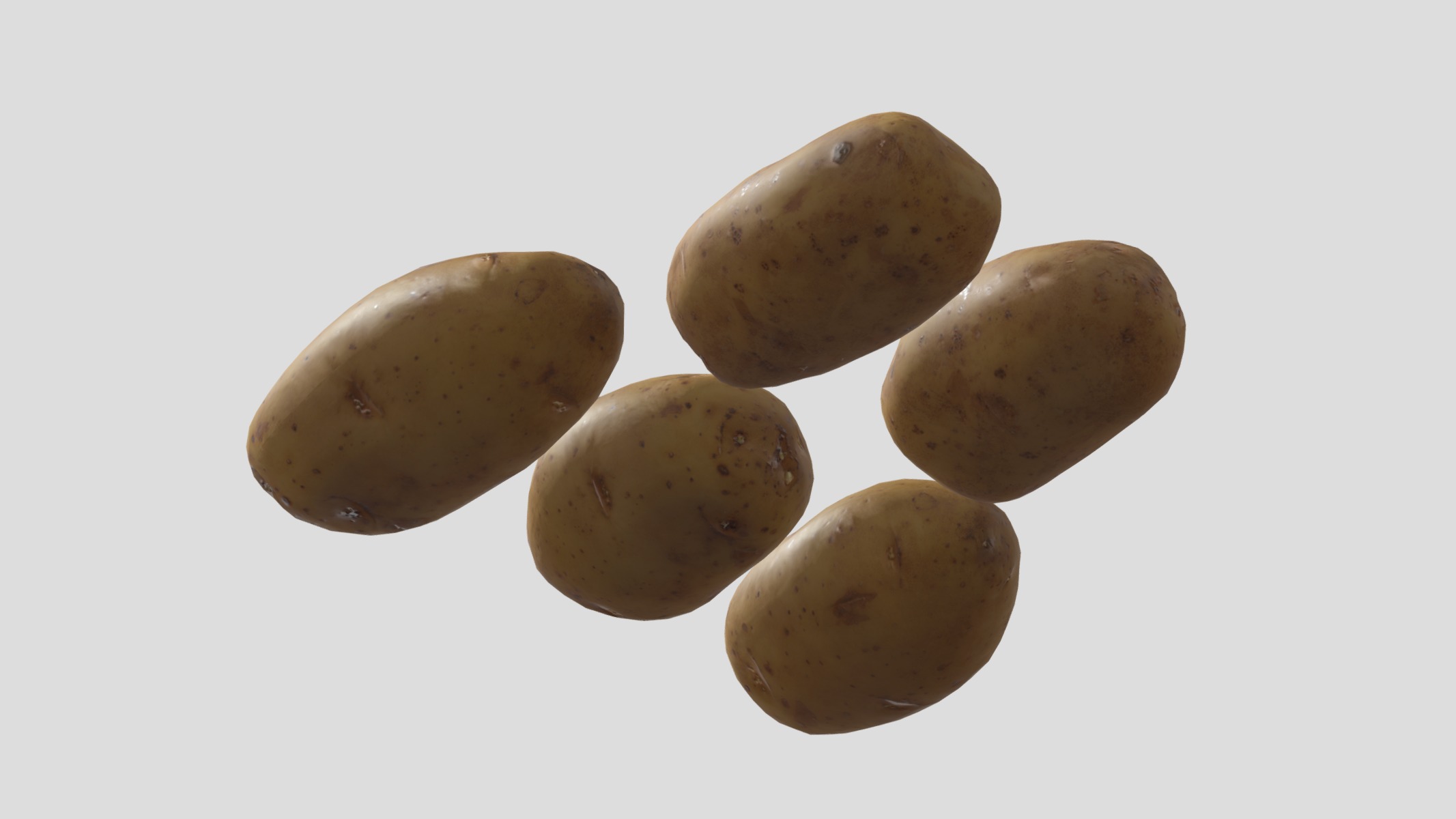 Potato 2 Low Poly Low-poly 3D model_4