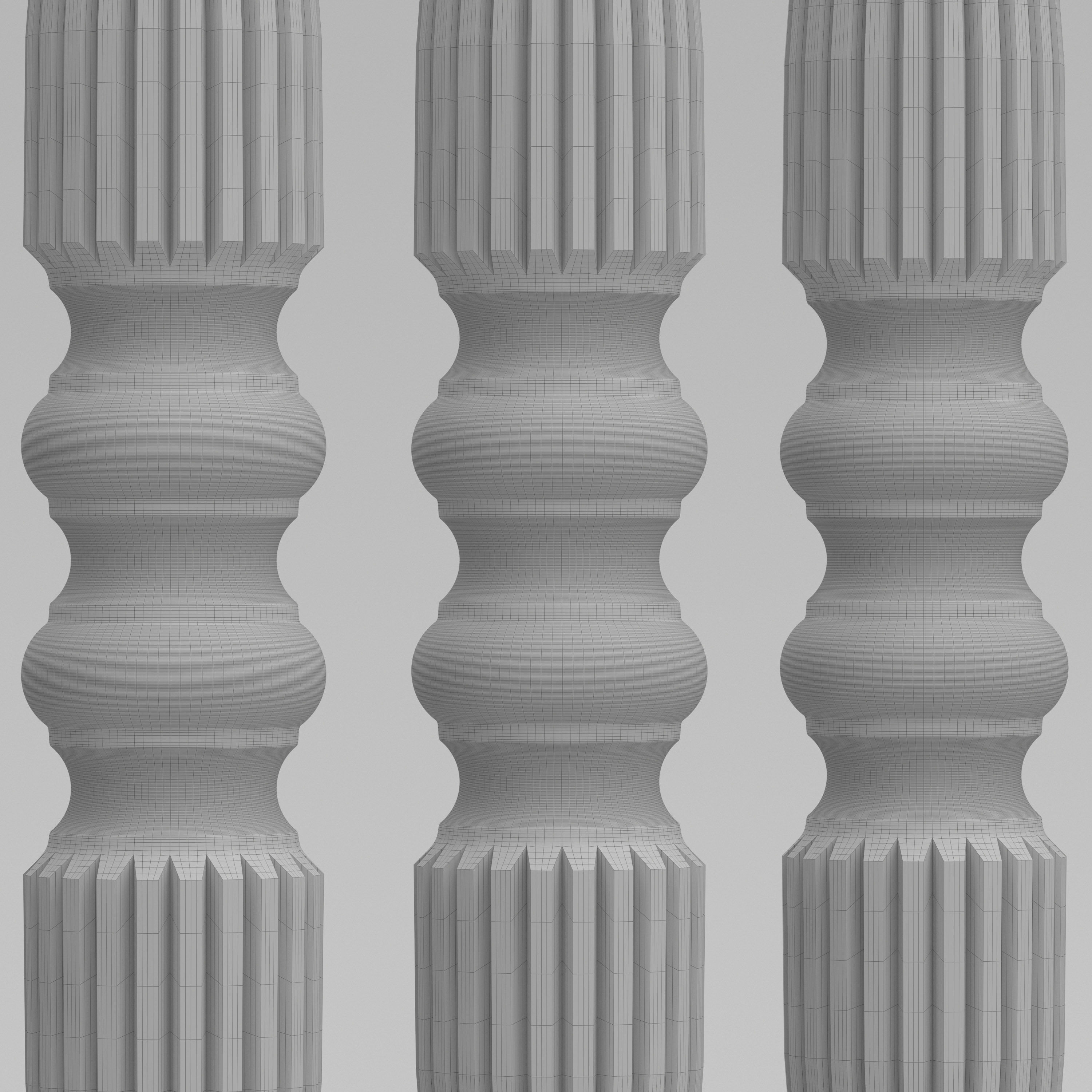 Carved Baluster 3D model_6