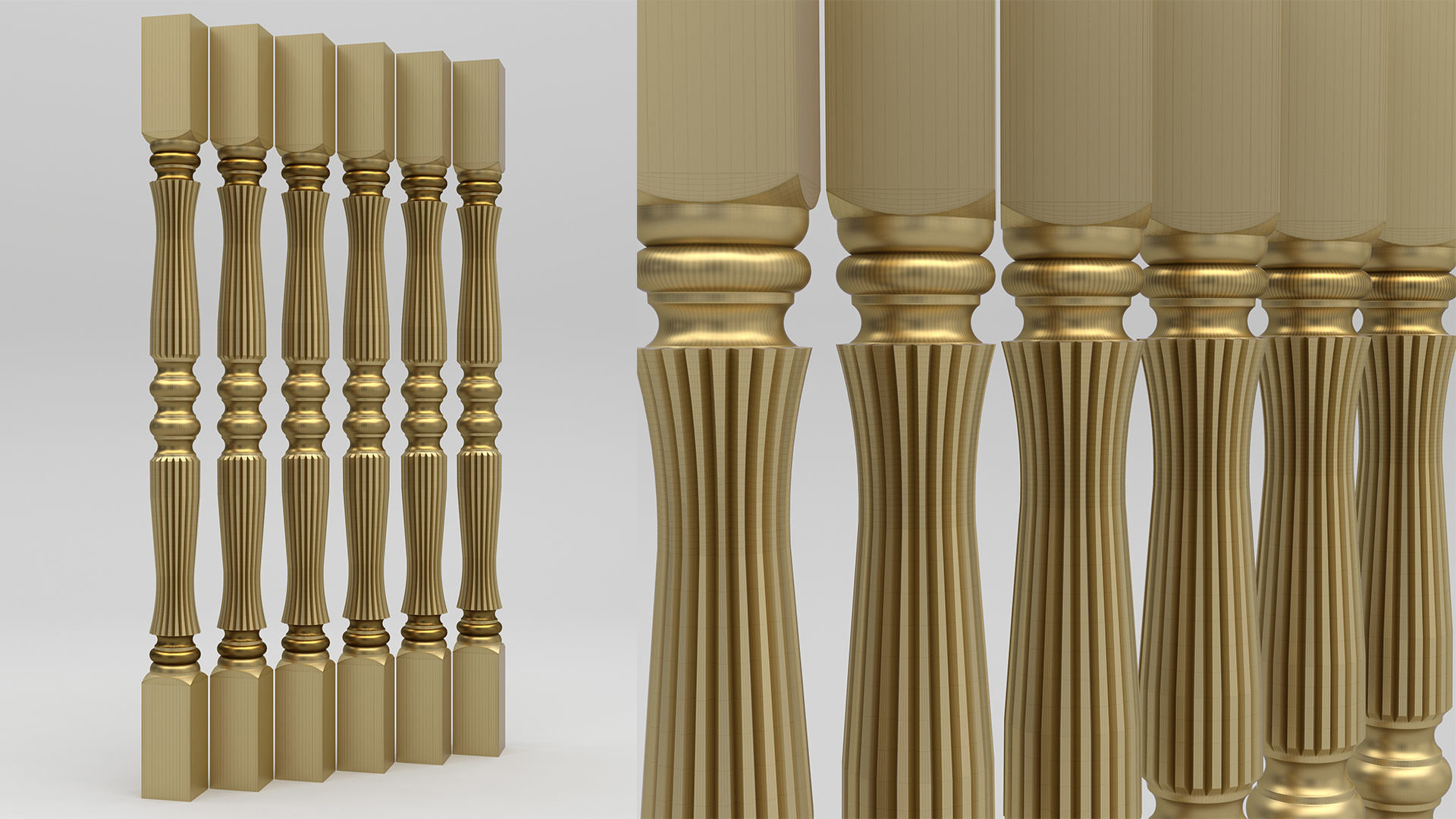 Carved Baluster 3D model_1