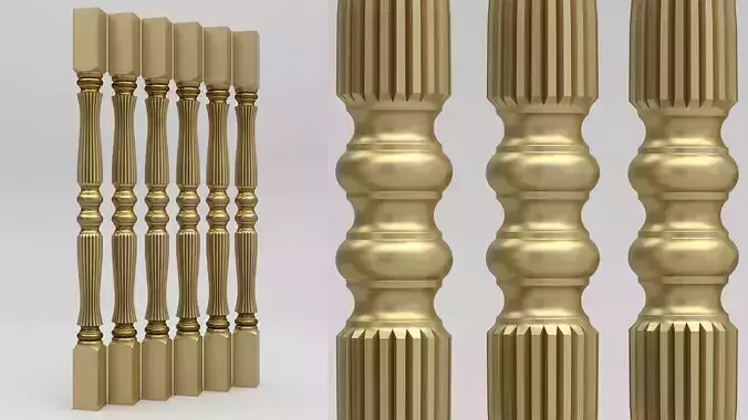Carved Baluster 3D model