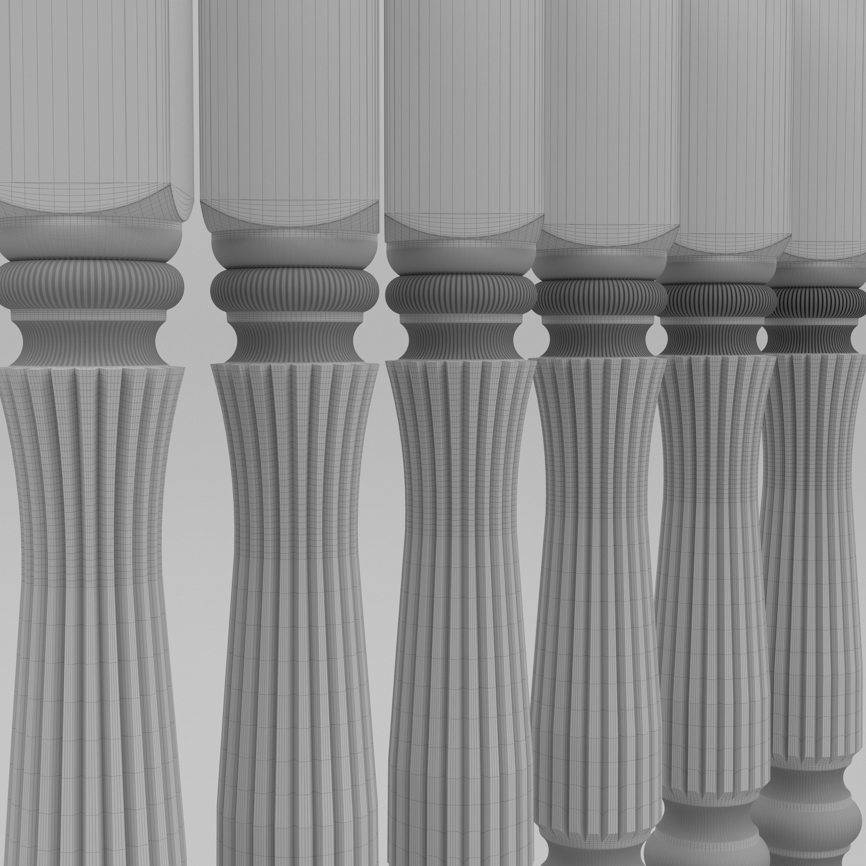 Carved Baluster 3D model_7