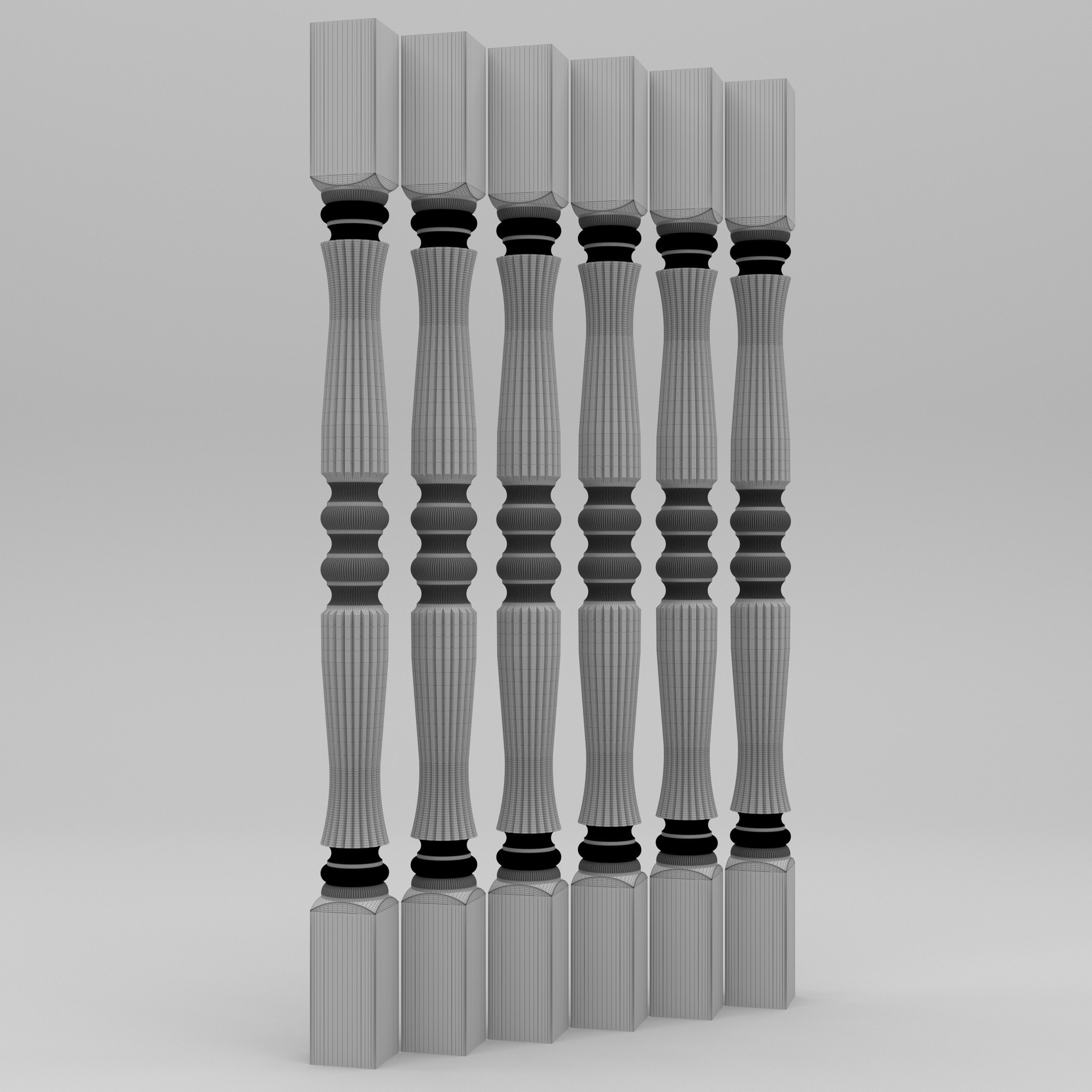 Carved Baluster 3D model_5
