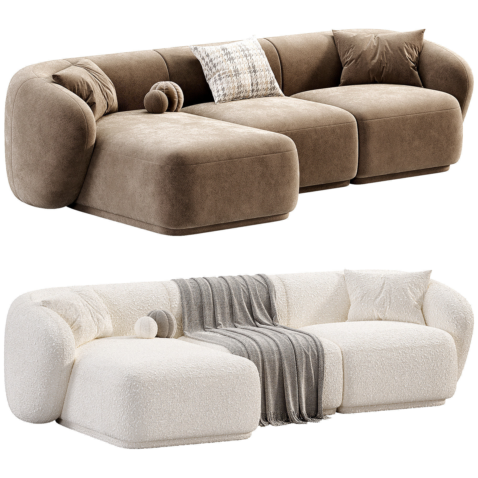 Ecksofa Marbella L Form Low-poly 3D model_5