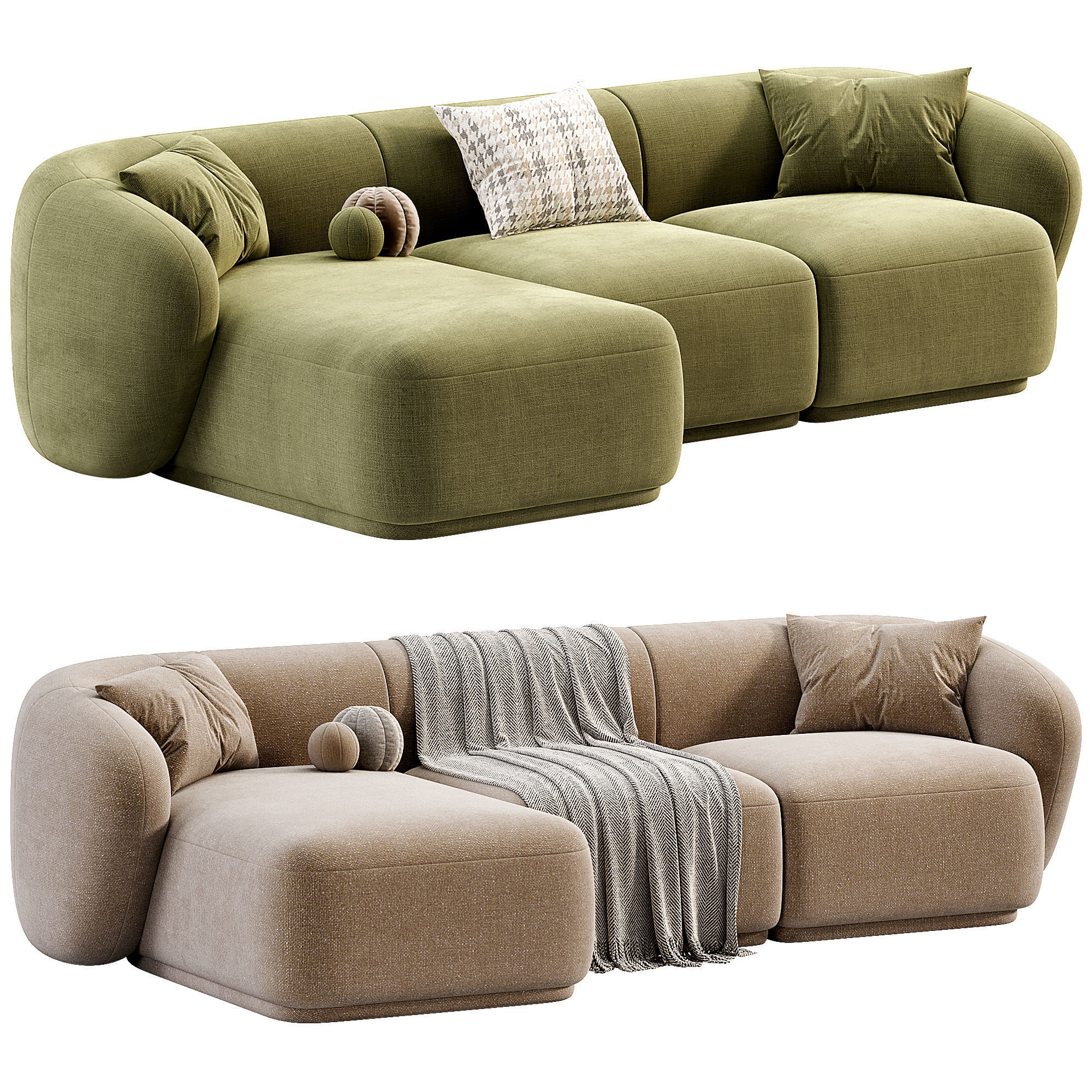 Ecksofa Marbella L Form Low-poly 3D model_2
