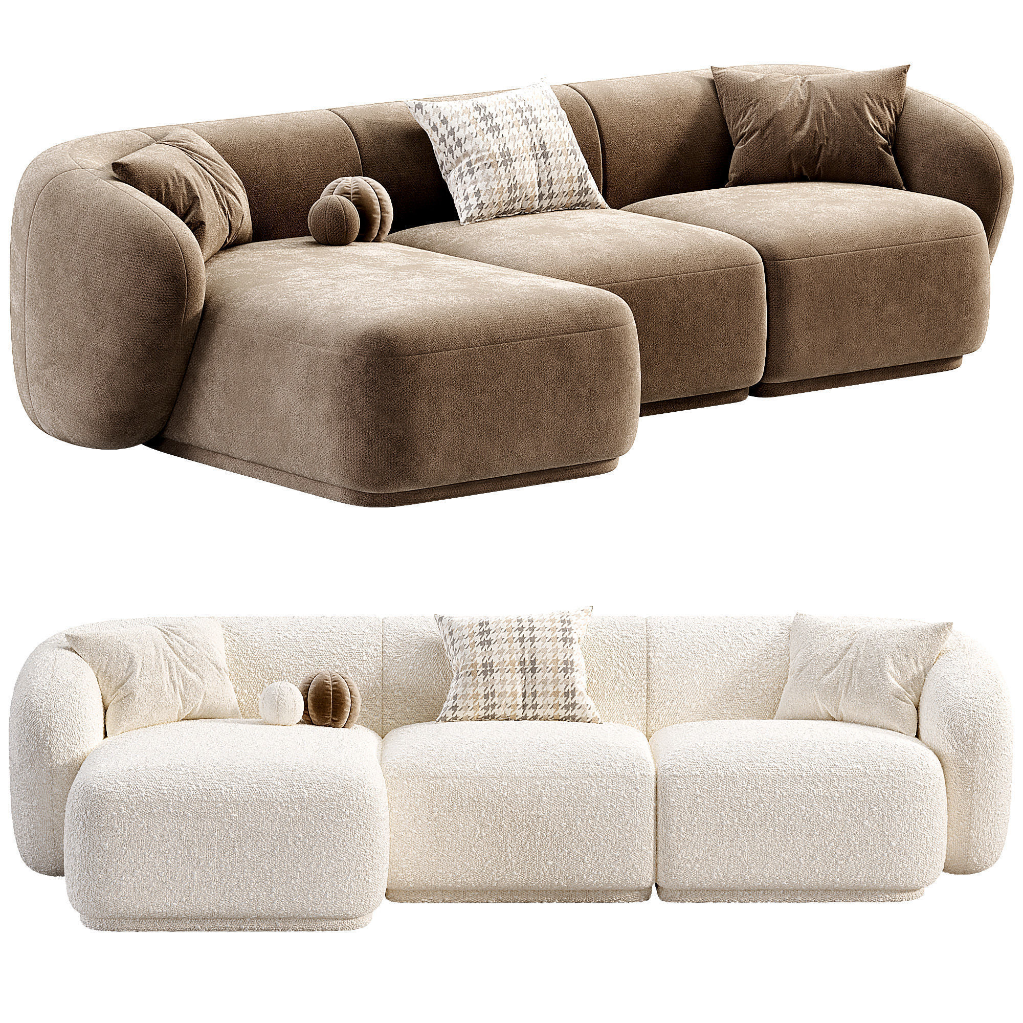 Ecksofa Marbella L Form Low-poly 3D model_4
