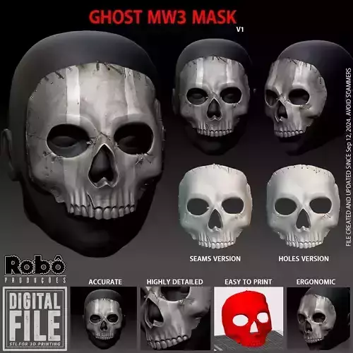 Ghost Mask MW3 Simon Riley COD Warzone 3D print model