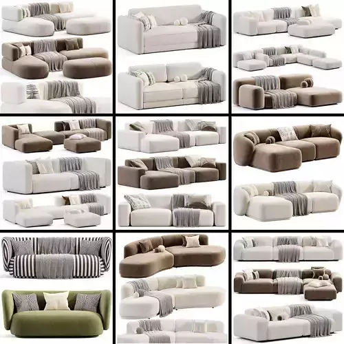 Sofa Collection 10 Items 3D Model 