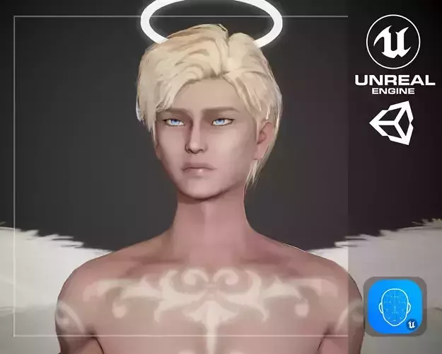 Angel Mikhail Low-poly 3D model