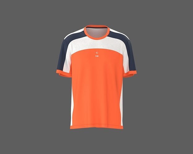 Mens sport t-shirt with mesh and cut and sew  3D model