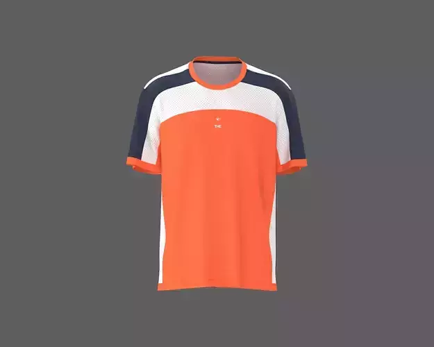 Mens sport t-shirt with mesh and cut and sew 