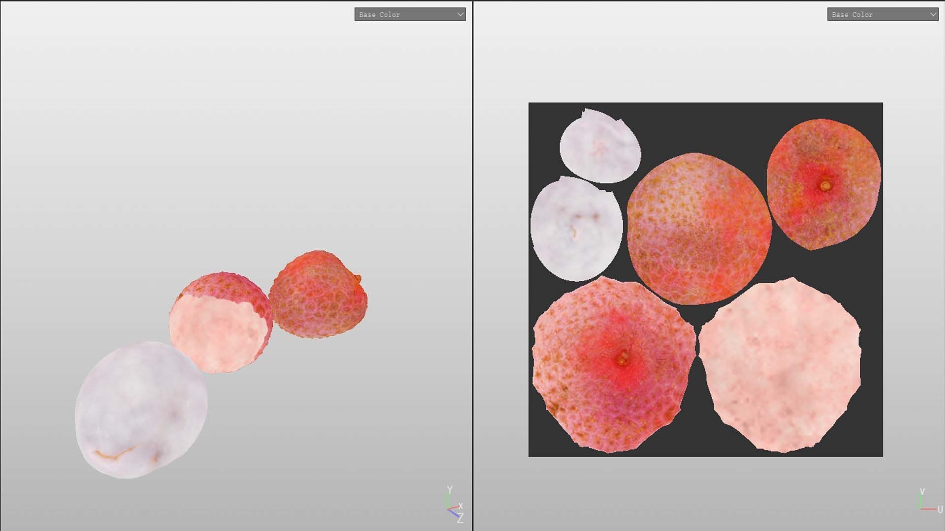 a peeled lychee Low-poly 3D model_9