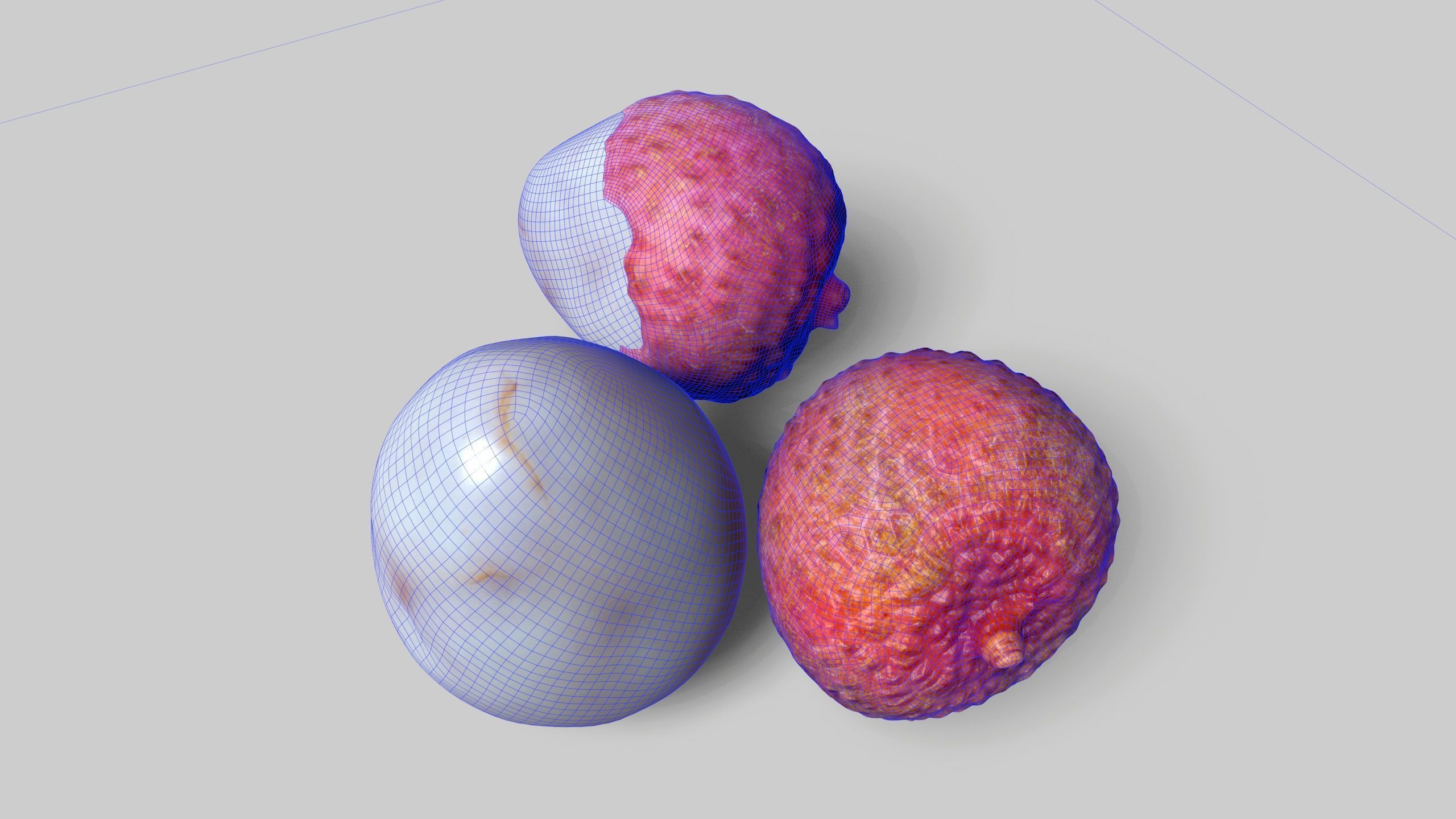 a peeled lychee Low-poly 3D model_7