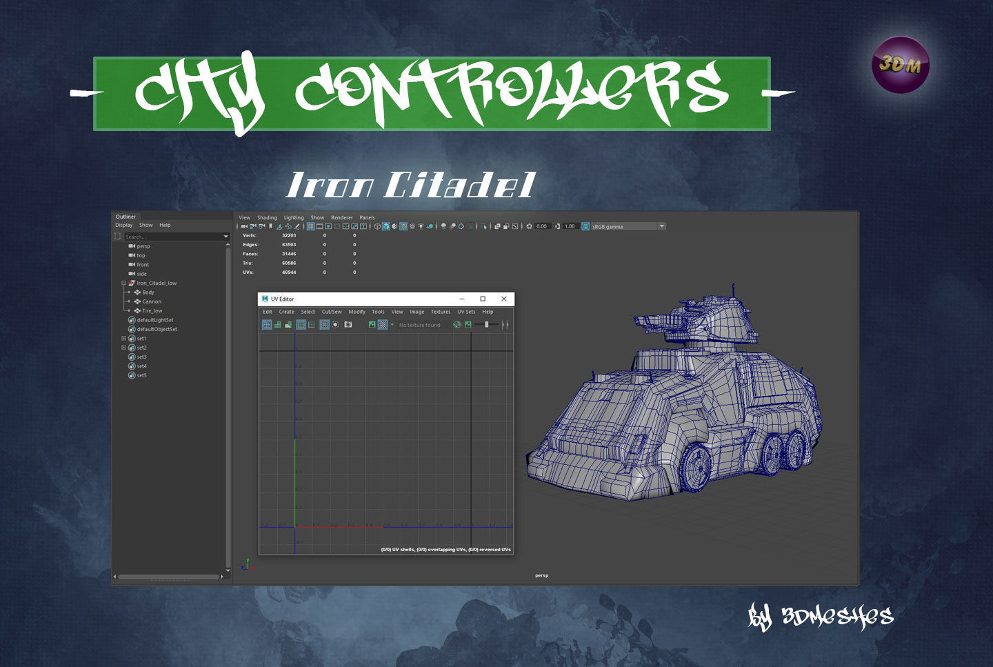 City Controllers - Iron Citadel - PBR lowpoly Low-poly 3D model_11