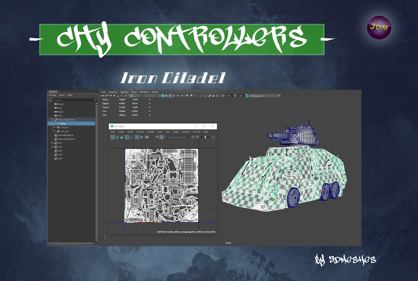City Controllers - Iron Citadel - PBR lowpoly Low-poly 3D model_21