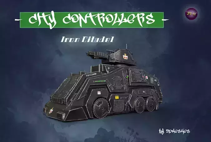 City Controllers - Iron Citadel - PBR lowpoly Low-poly 3D model City Controllers - Iron Citadel - PBR lowpoly Low-poly 3D model