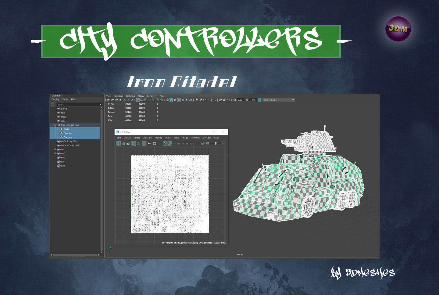 City Controllers - Iron Citadel - PBR lowpoly Low-poly 3D model_12
