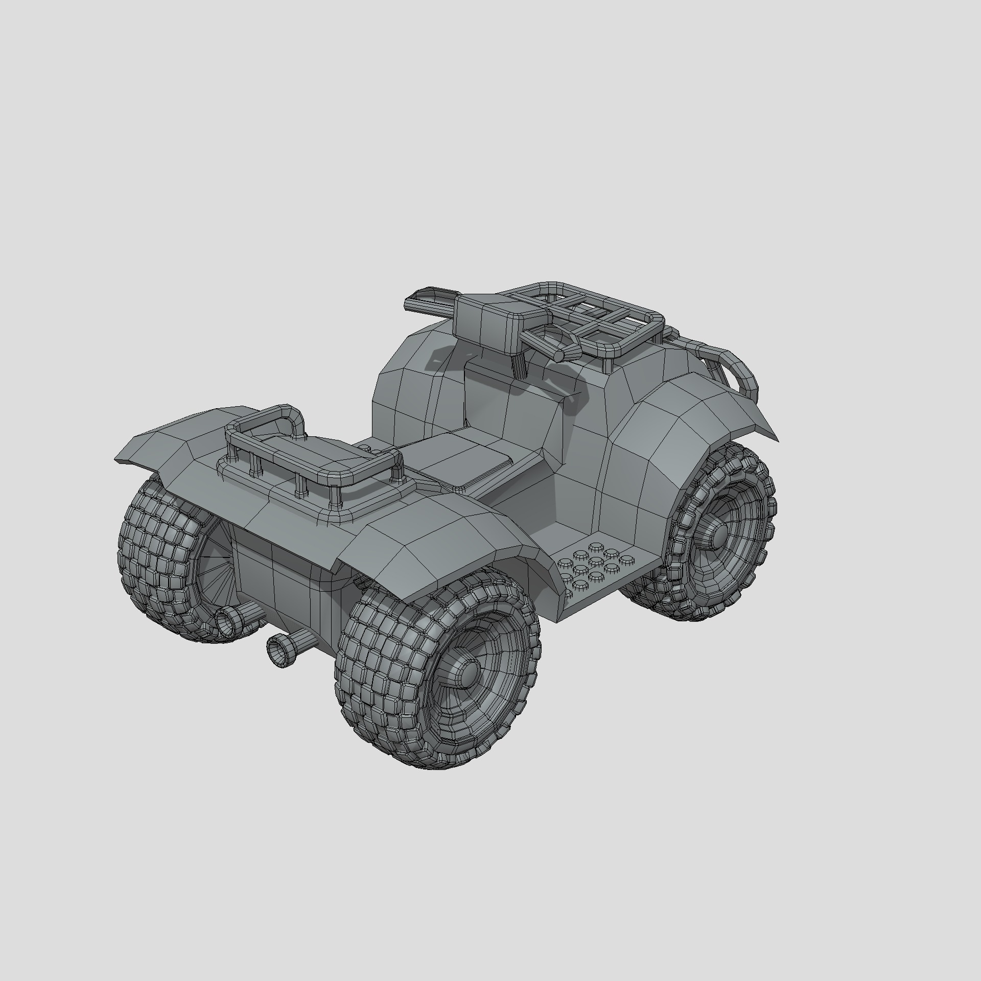 Stylized Toon Atv Low-poly 3D model_3