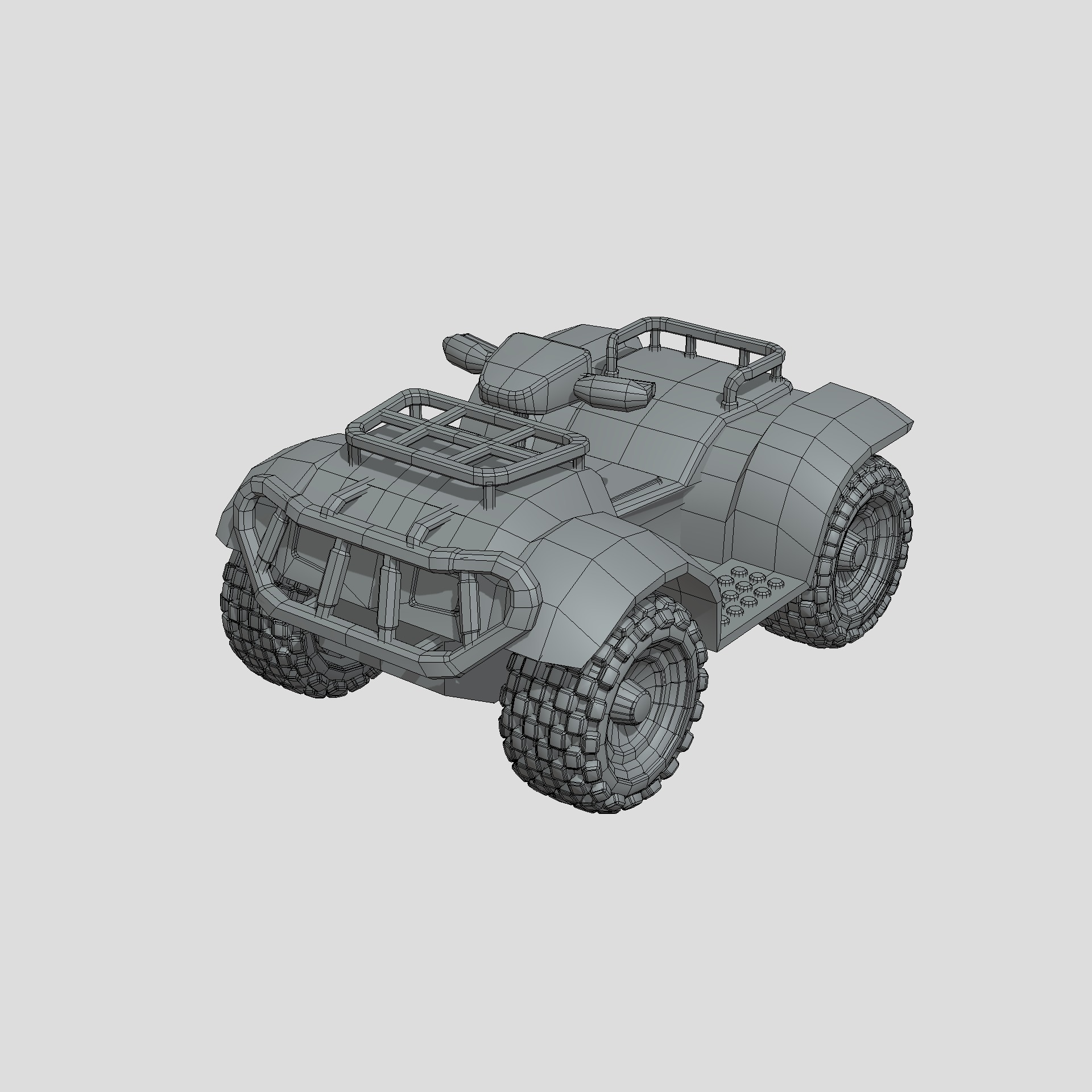 Stylized Toon Atv Low-poly 3D model_2