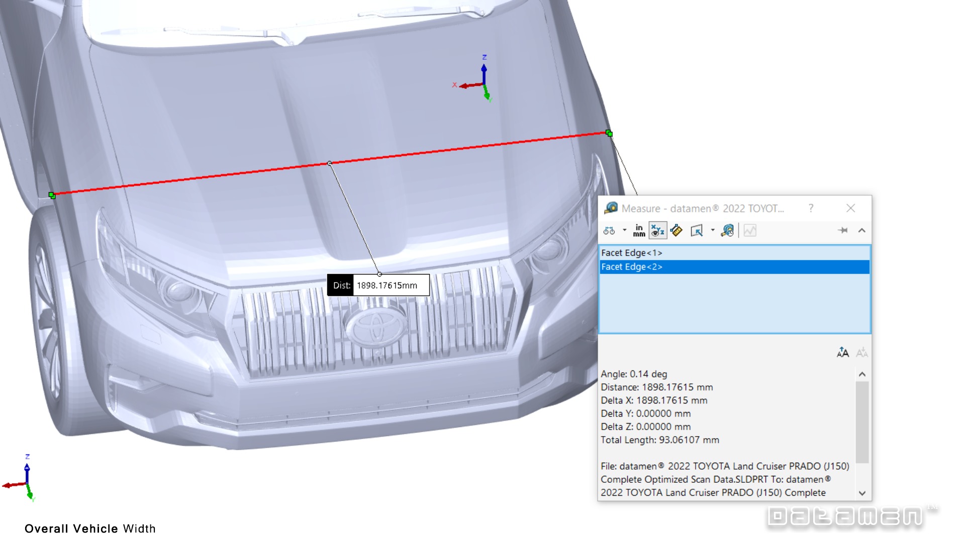 2018 2022 TOYOTA Land Cruiser PRADO J150 3D Scan Surface Data 3D model_11