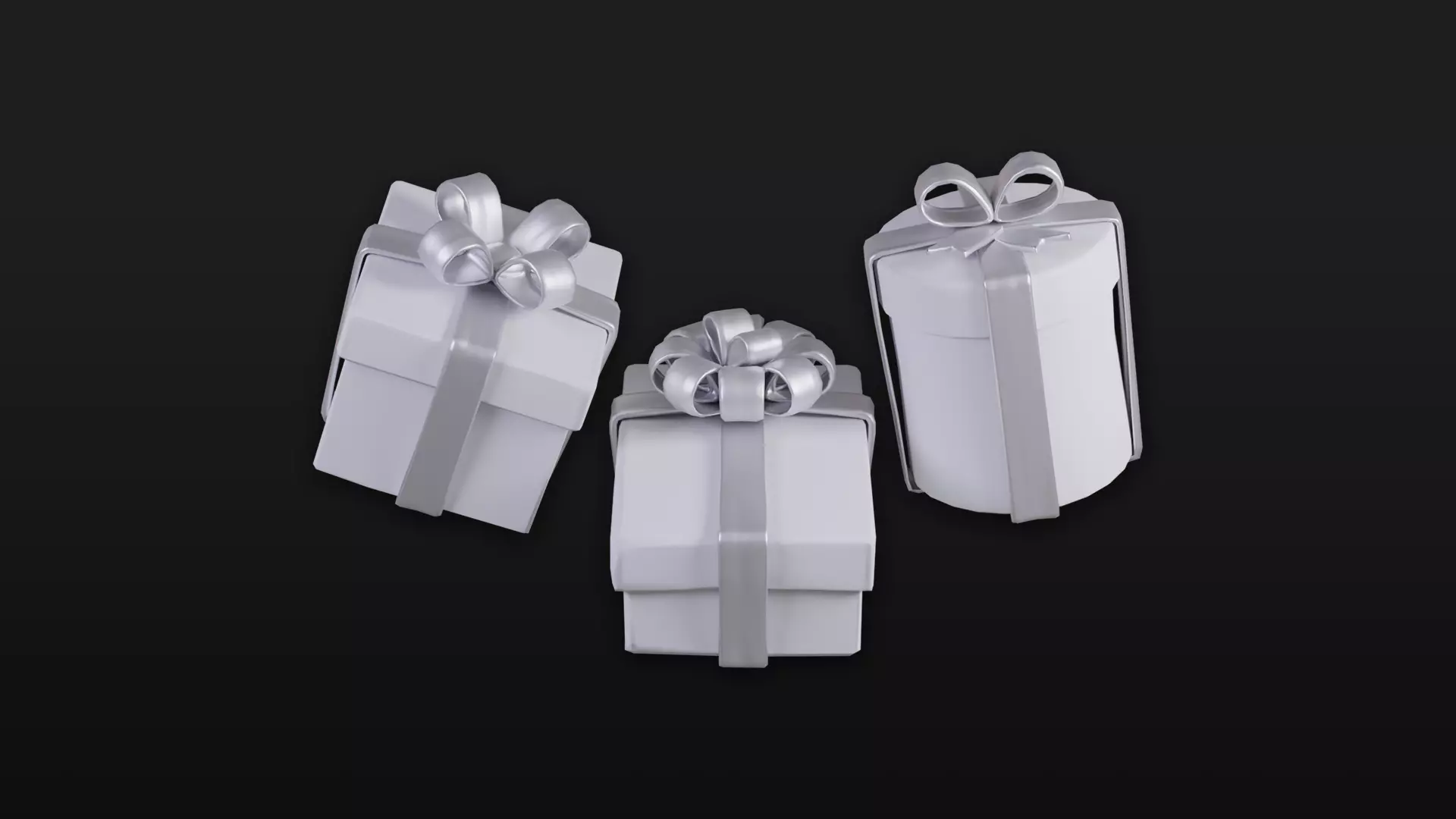 Stylized Gift Box Set with Material Generator Low-poly 3D model_6