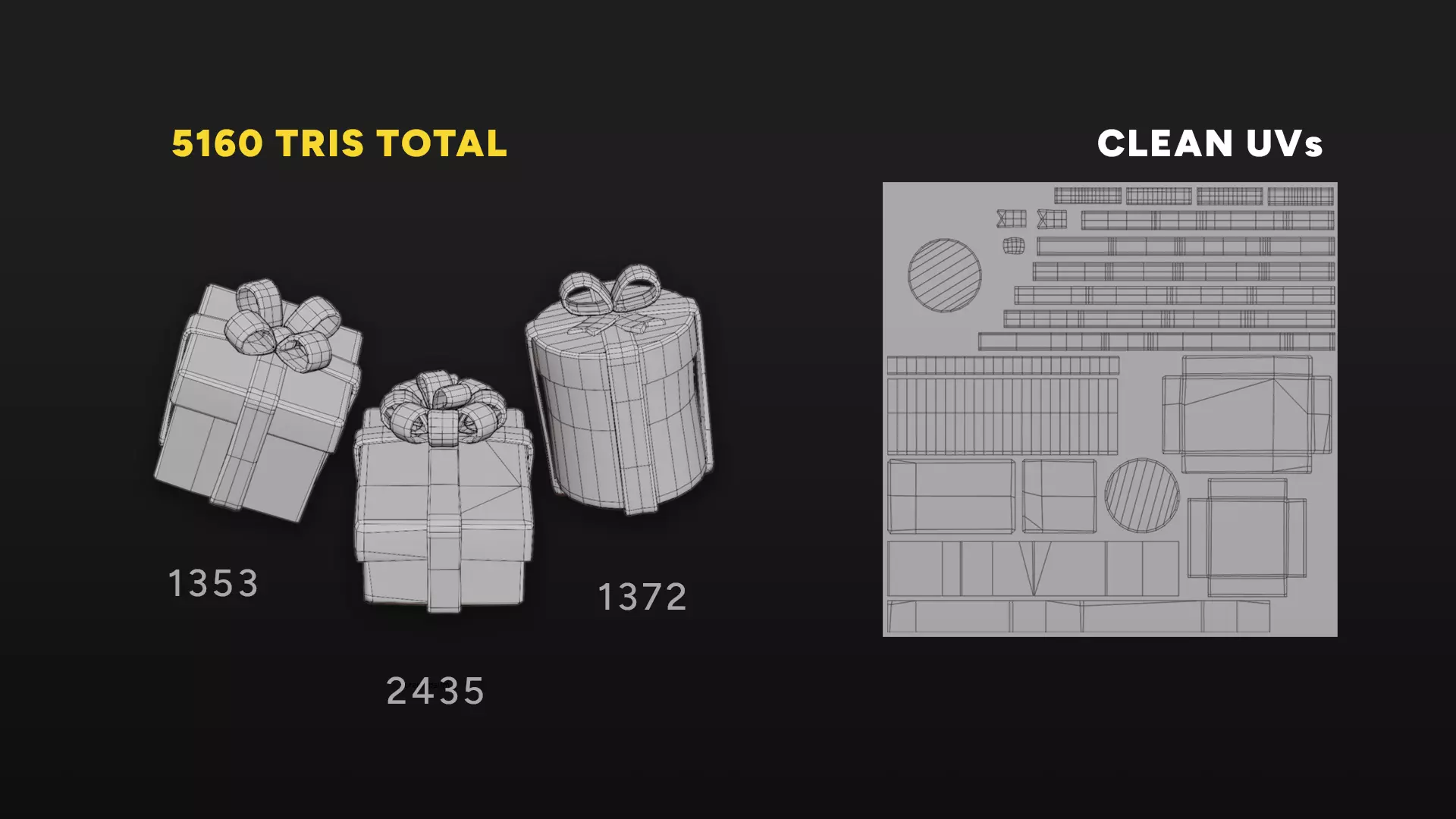 Stylized Gift Box Set with Material Generator Low-poly 3D model_4