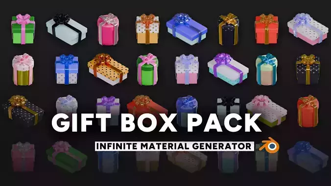 Stylized Gift Box Set with Material Generator