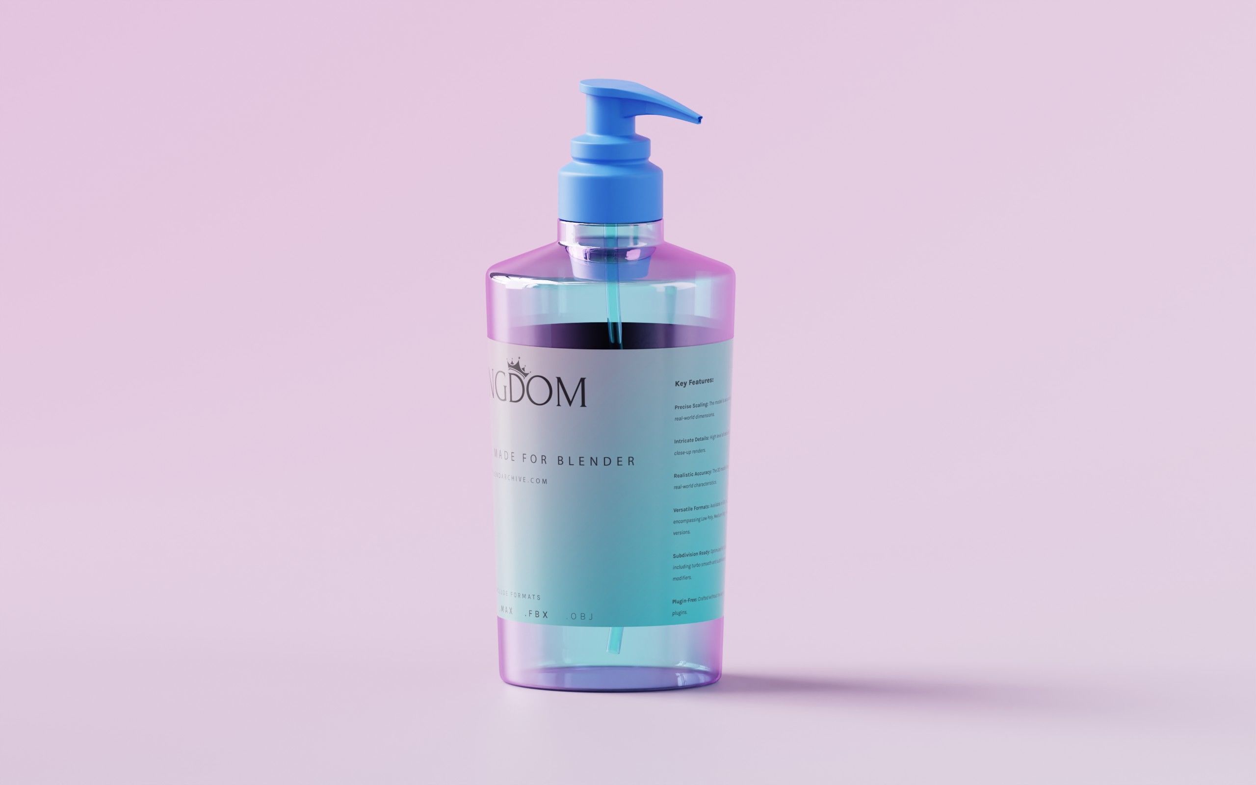 Liquid Soap Dispenser Bottle Low-poly 3D model_1