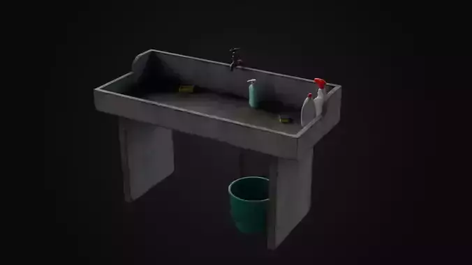 Old Japanese Sink with cleaning props