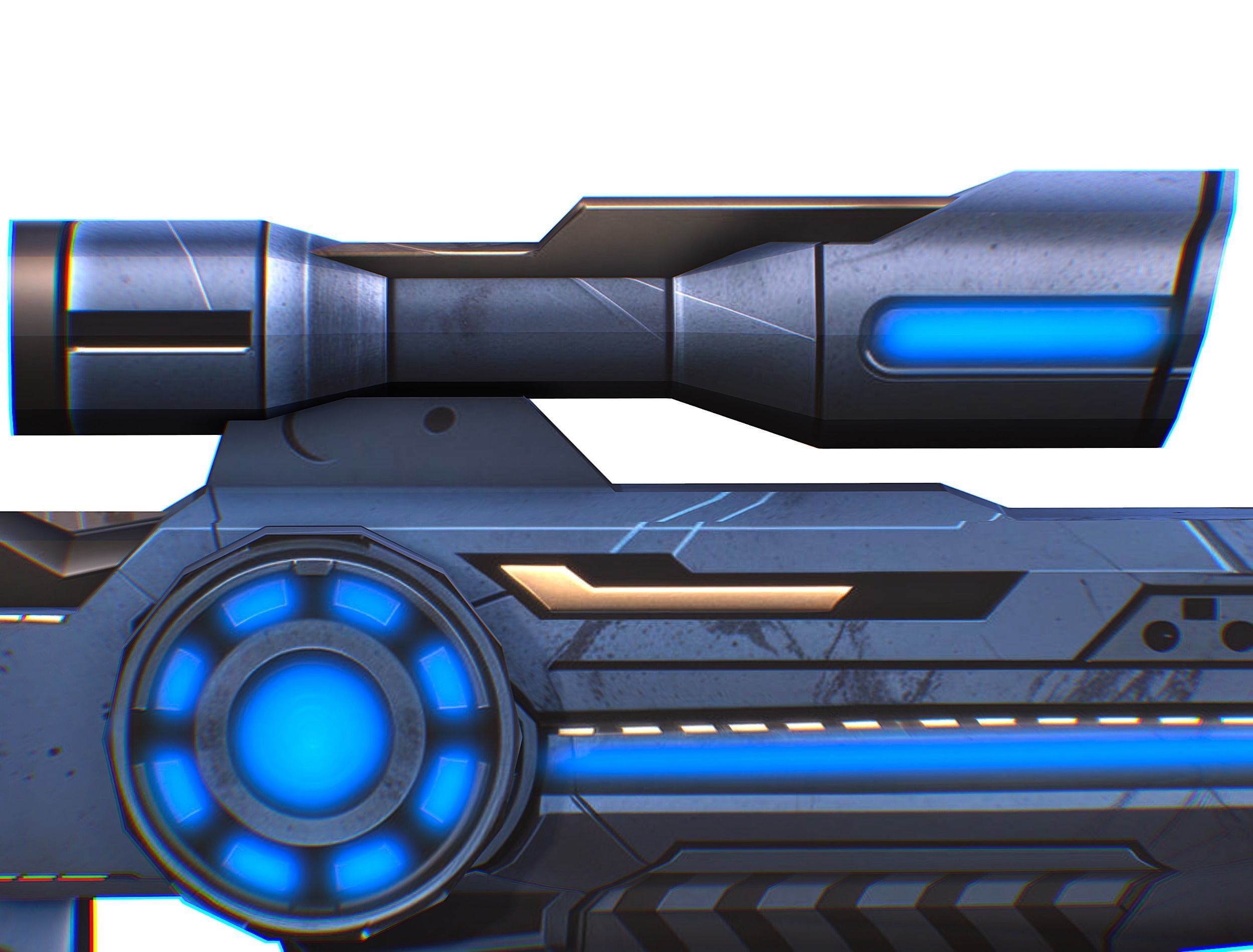 LowPoly Cartoon Sci-Fi Sniper Rifle Future Low-poly 3D model_30