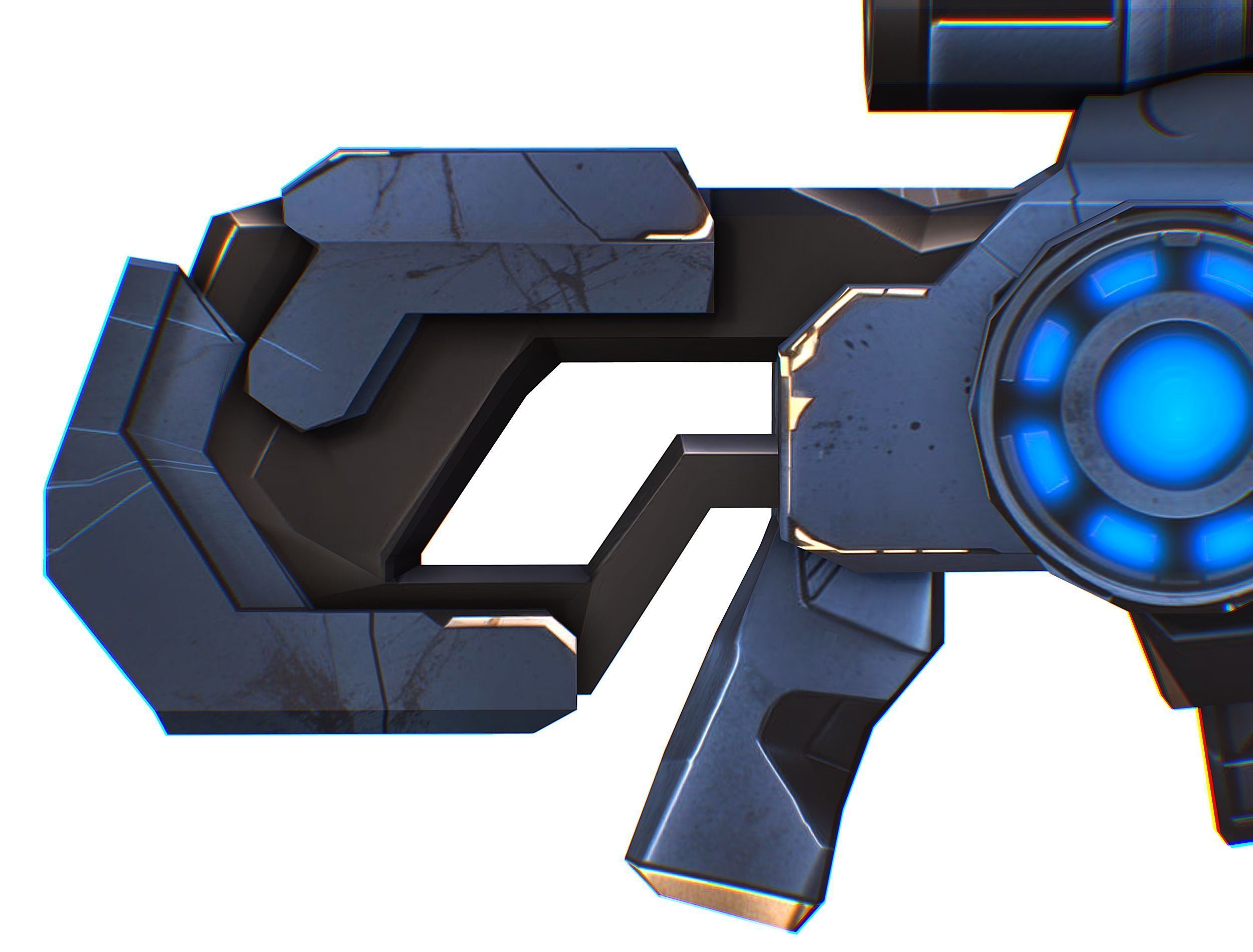 LowPoly Cartoon Sci-Fi Sniper Rifle Future Low-poly 3D model_31