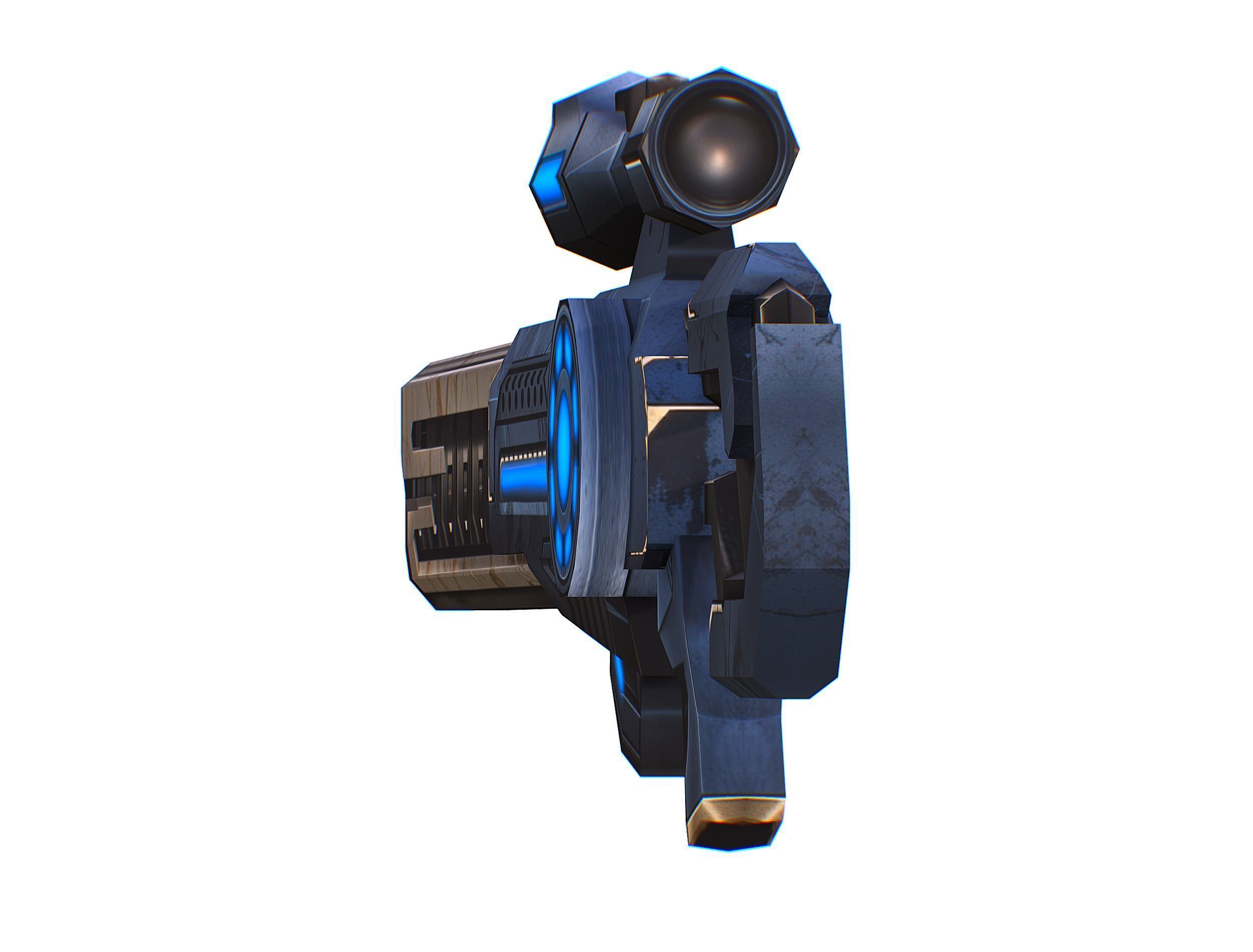 LowPoly Cartoon Sci-Fi Sniper Rifle Future Low-poly 3D model_15