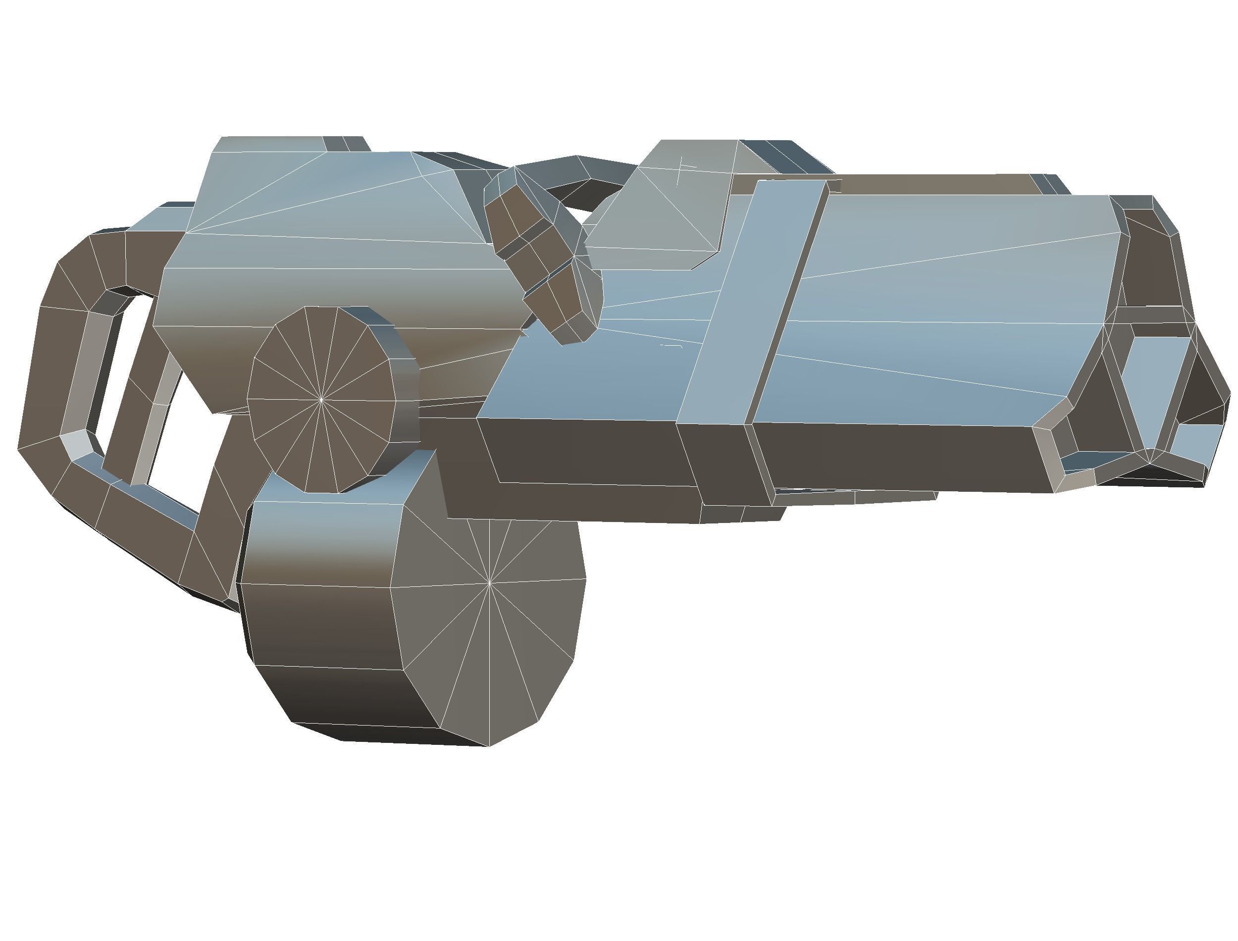 LowPoly Sci-Fi Assault Heavy Machine Gun Low-poly 3D model_27