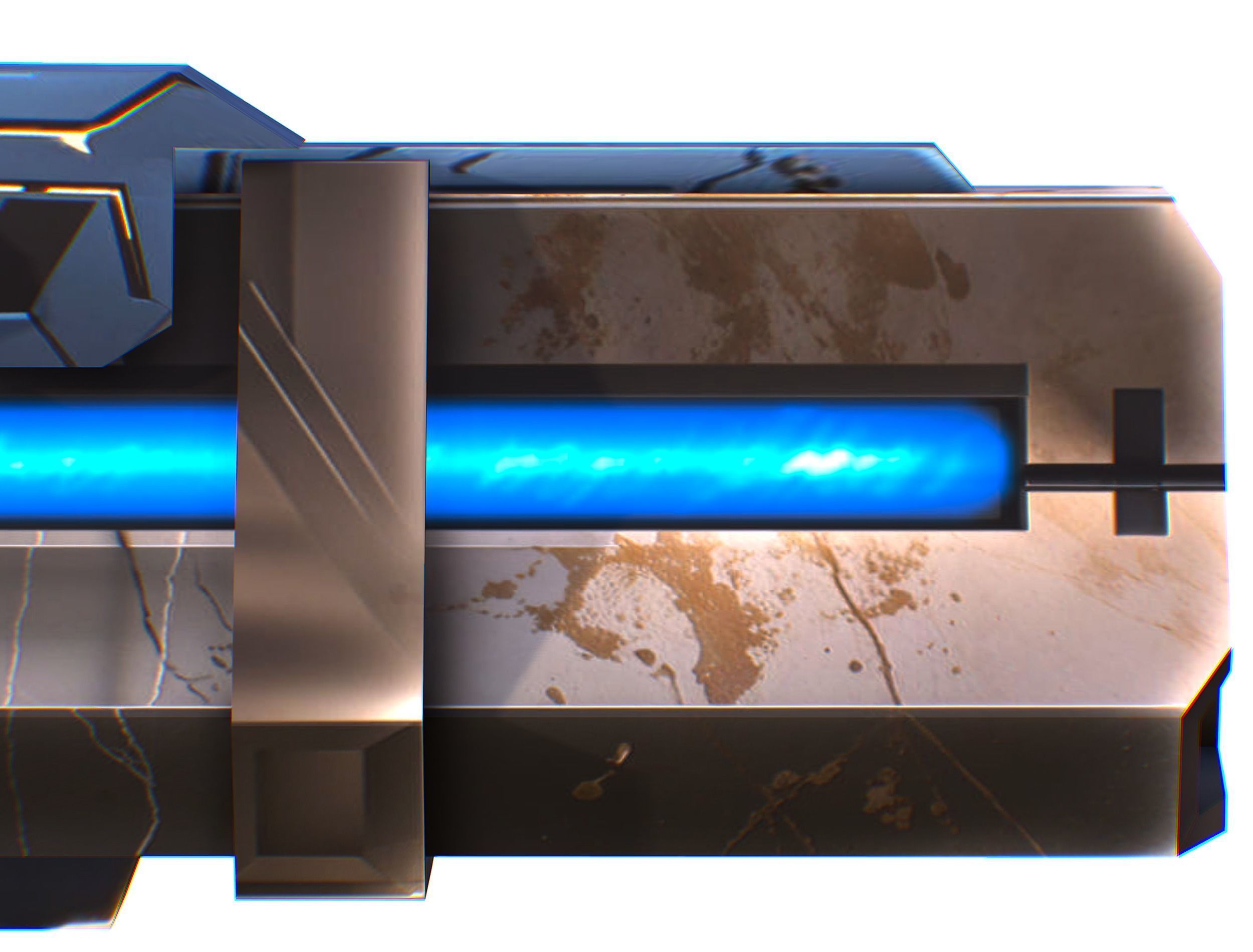 LowPoly Sci-Fi Assault Heavy Machine Gun Low-poly 3D model_21