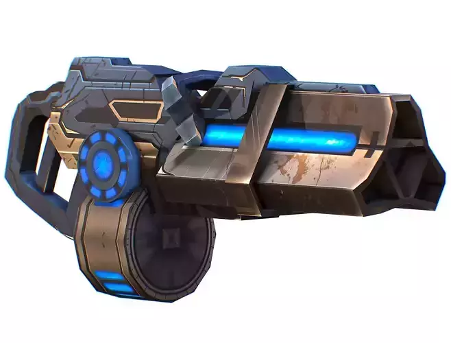 LowPoly Sci-Fi Assault Heavy Machine Gun Low-poly 3D model