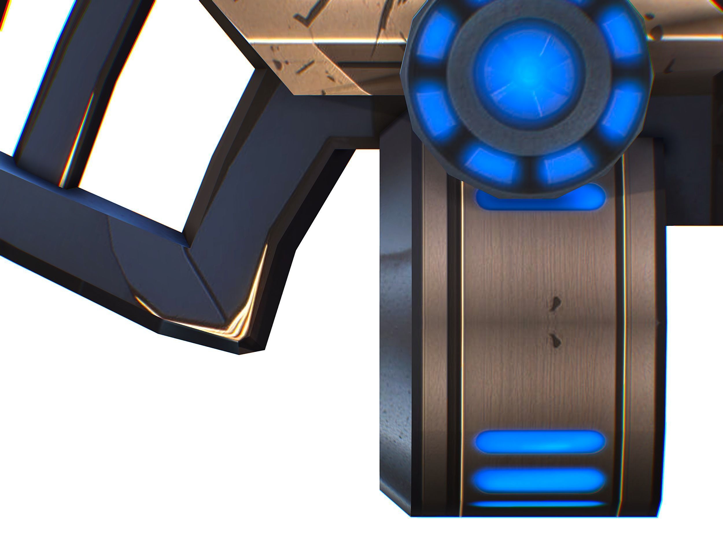 LowPoly Sci-Fi Assault Heavy Machine Gun Low-poly 3D model_25