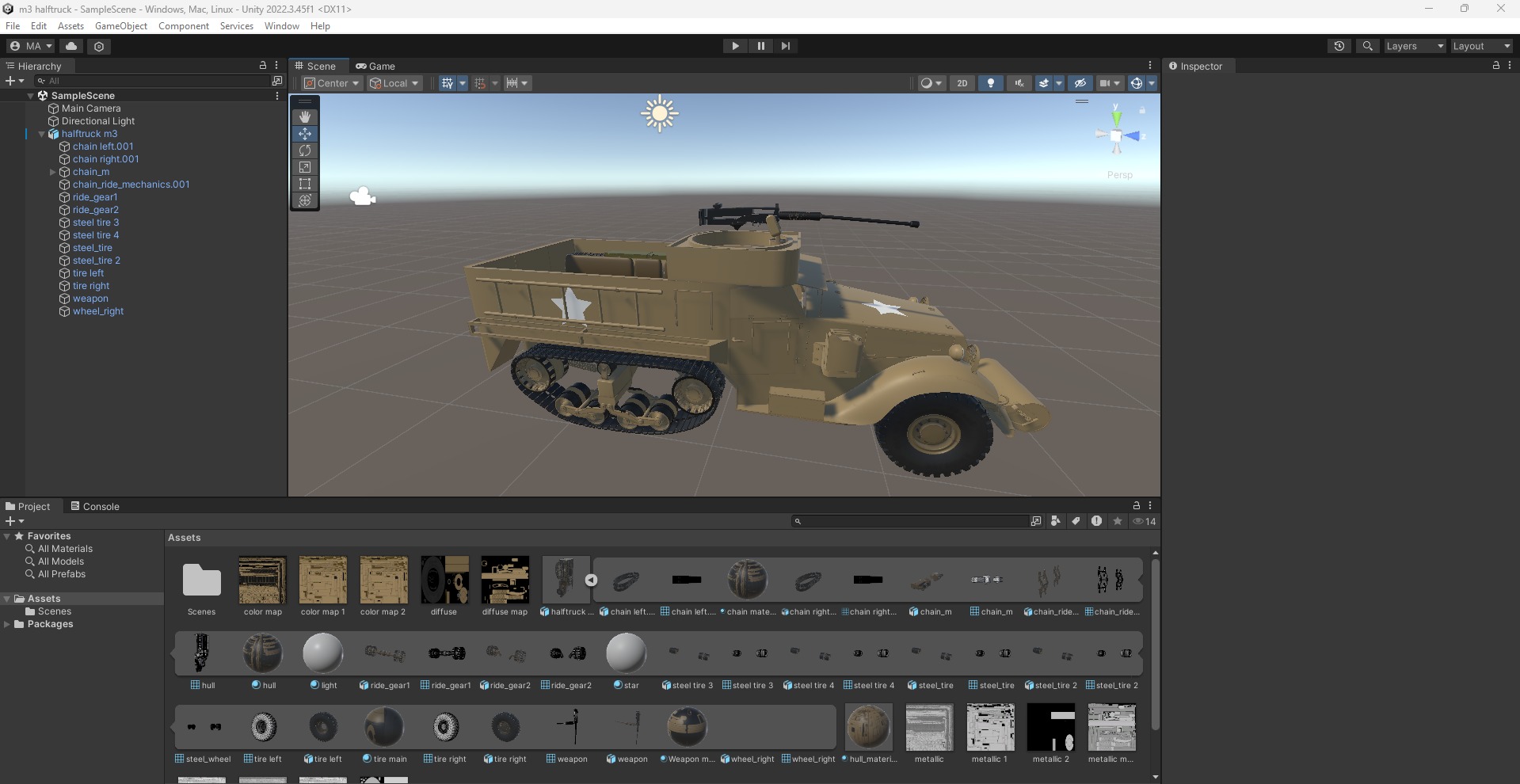 M3 halftruck military vehicle asset 3D model_8