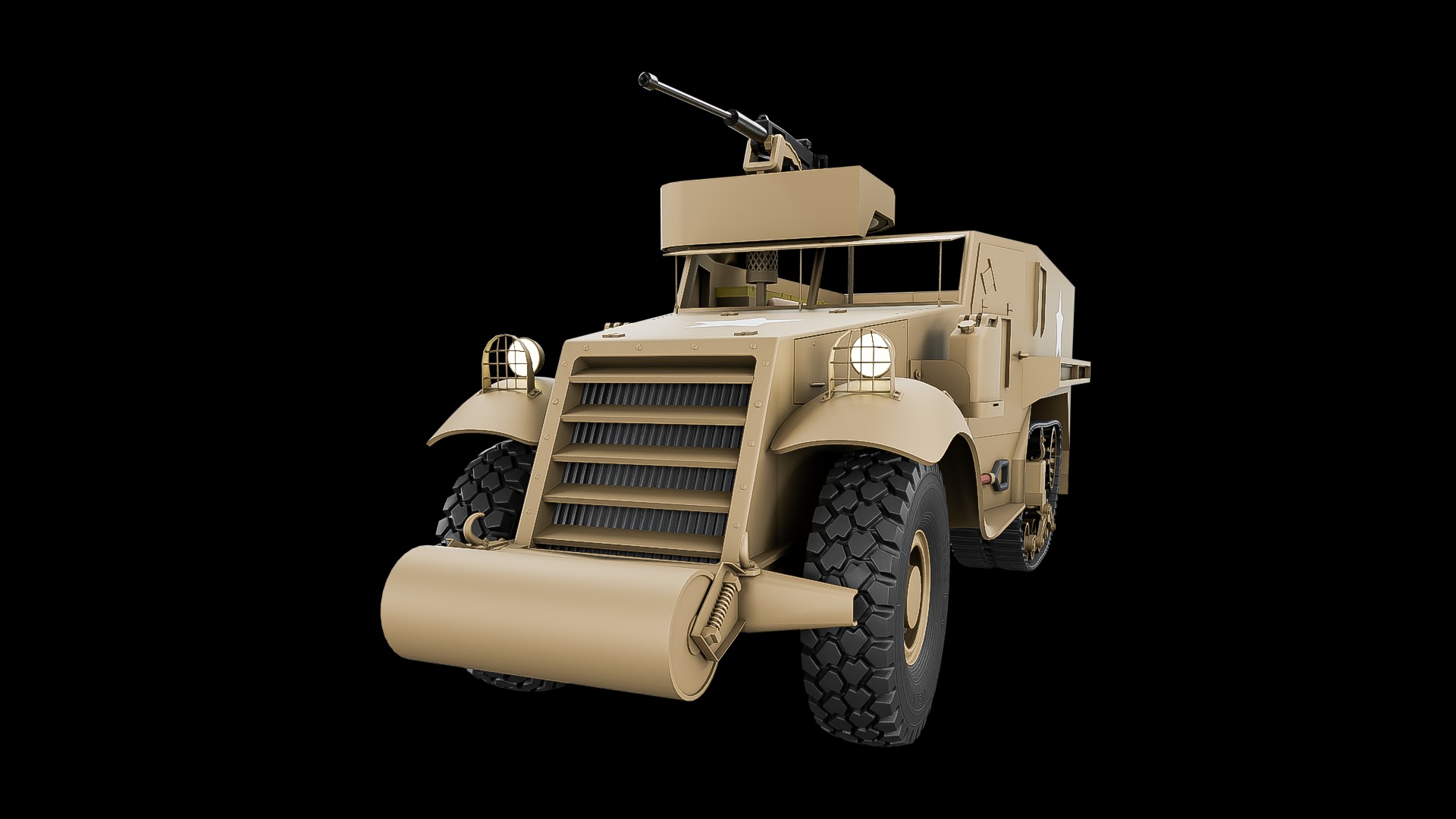M3 halftruck military vehicle asset 3D model_5