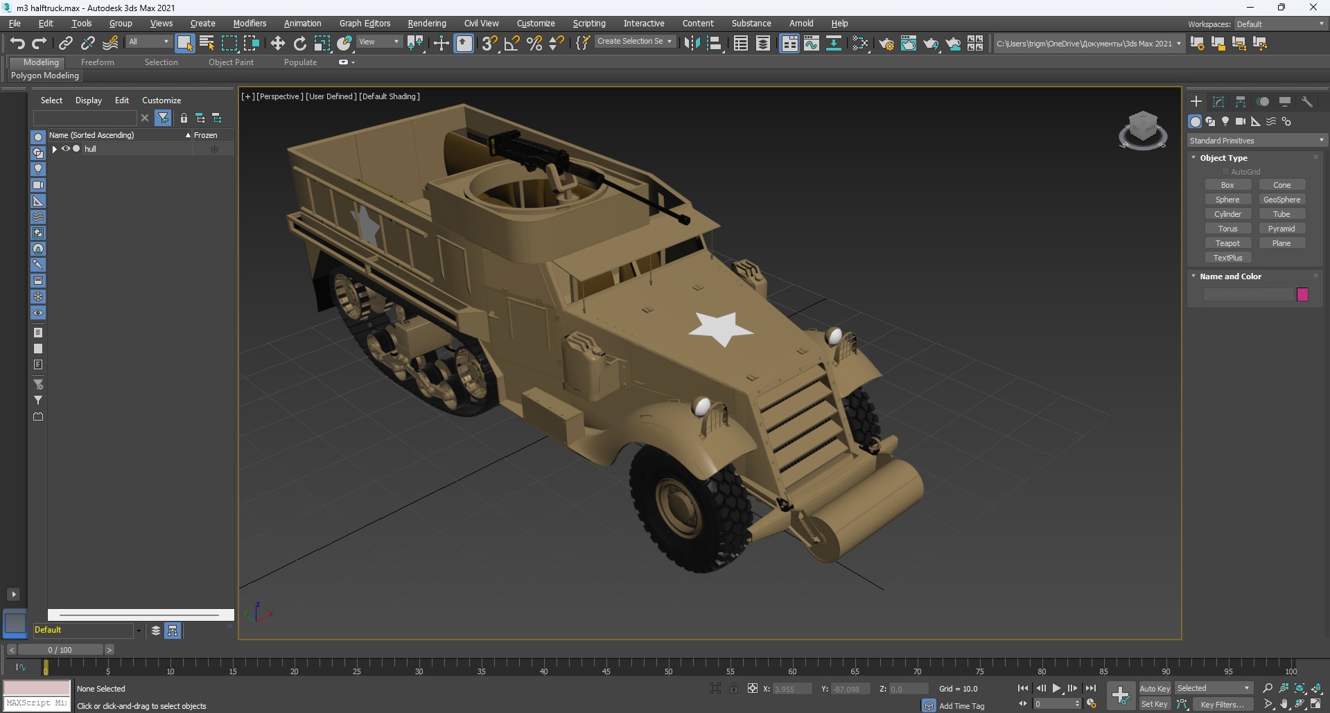 M3 halftruck military vehicle asset 3D model_7