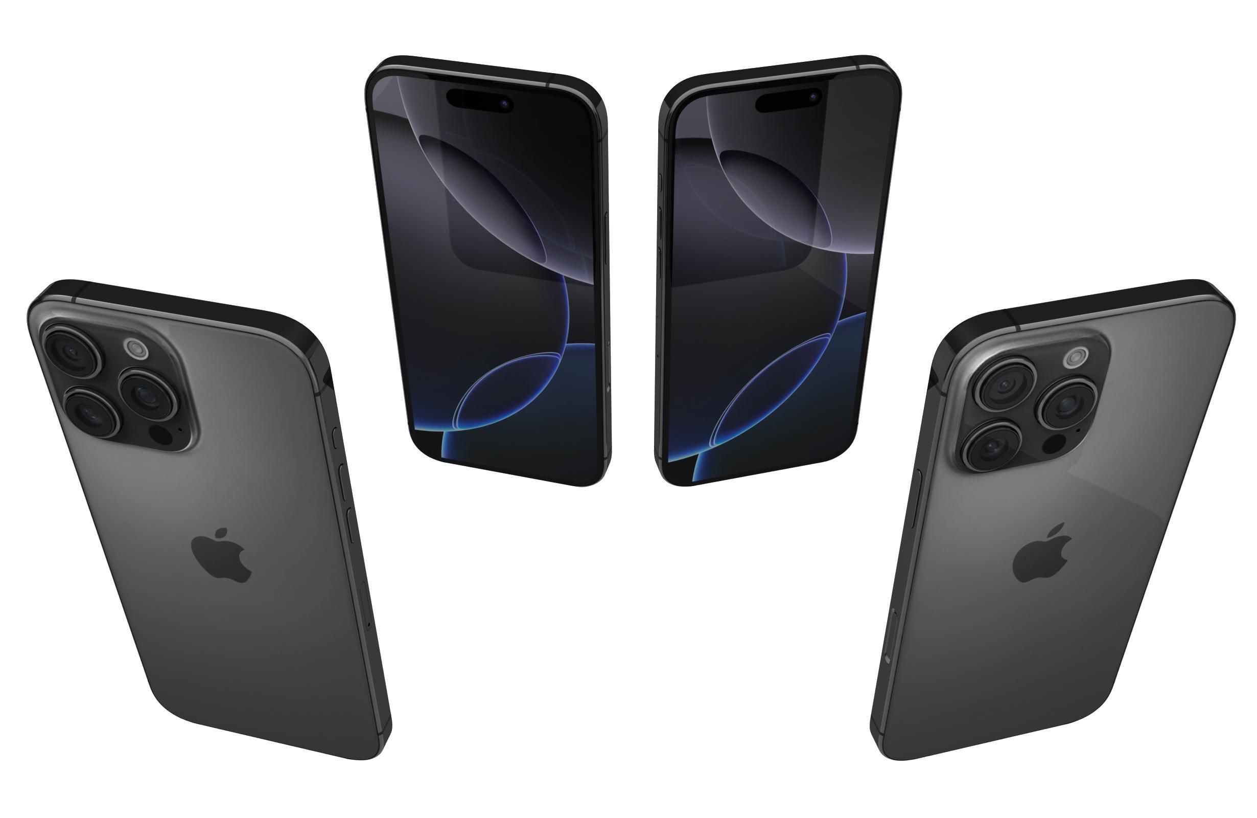 Apple iPhone 16 Pro Max Black Titanium 3D model_4